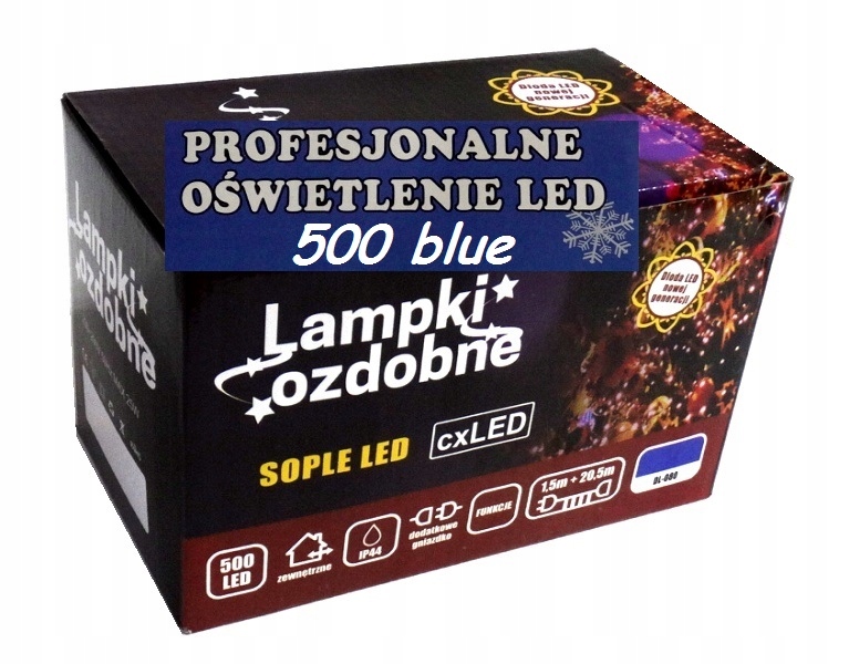

Sople Lampki Choinkowe 500 Sztuk Niebieskie Blue