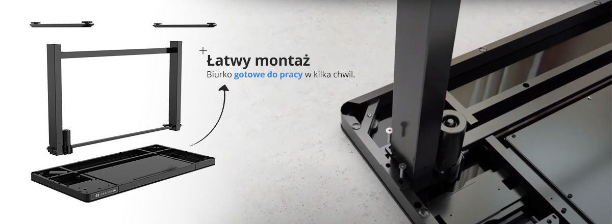 Nowoczesne biurko elektryczna regulacja wysokości Wysokość mebla 121 cm