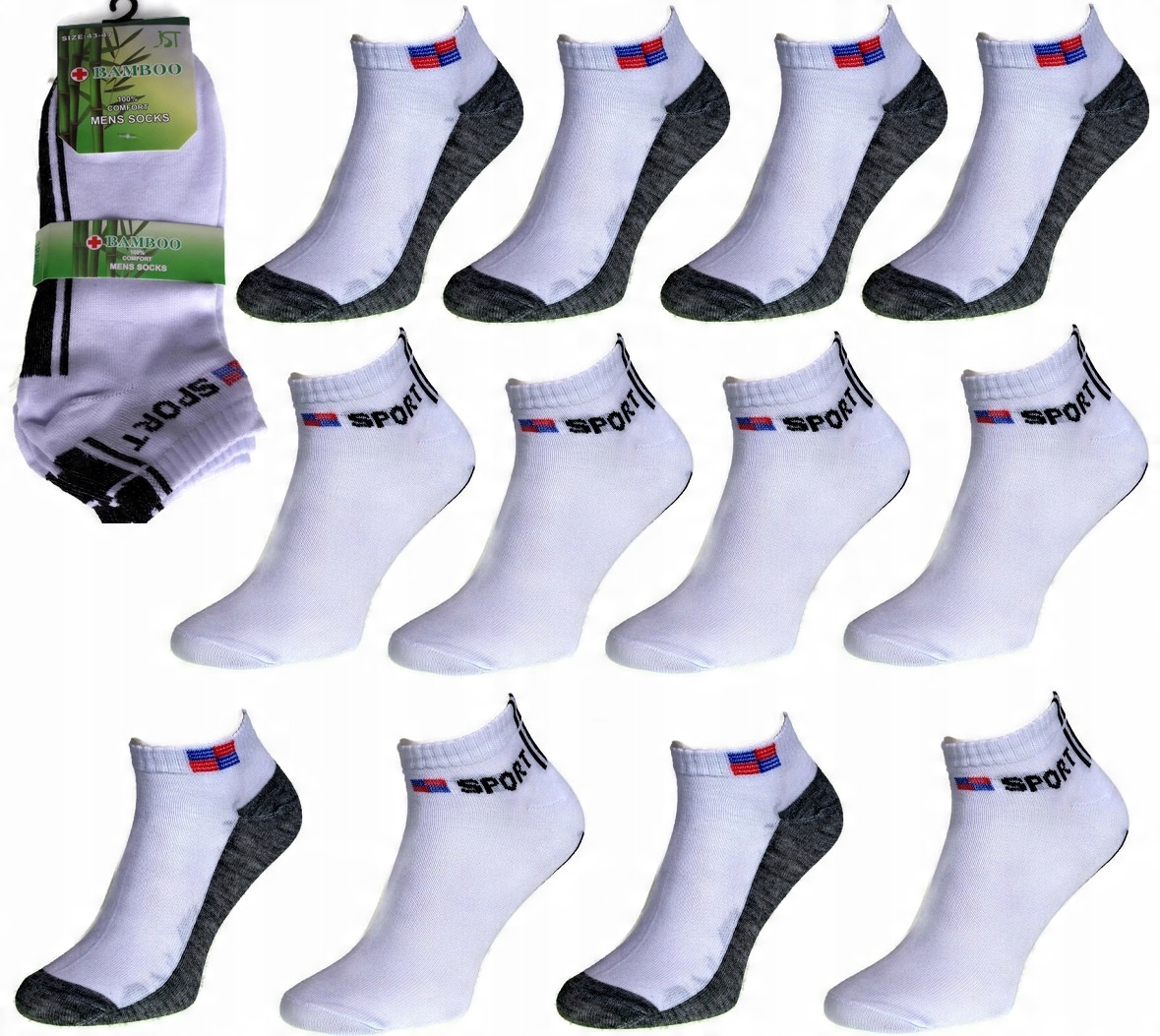 

12x Skarpety Skarpetki Stopki Bambusowe 40-43