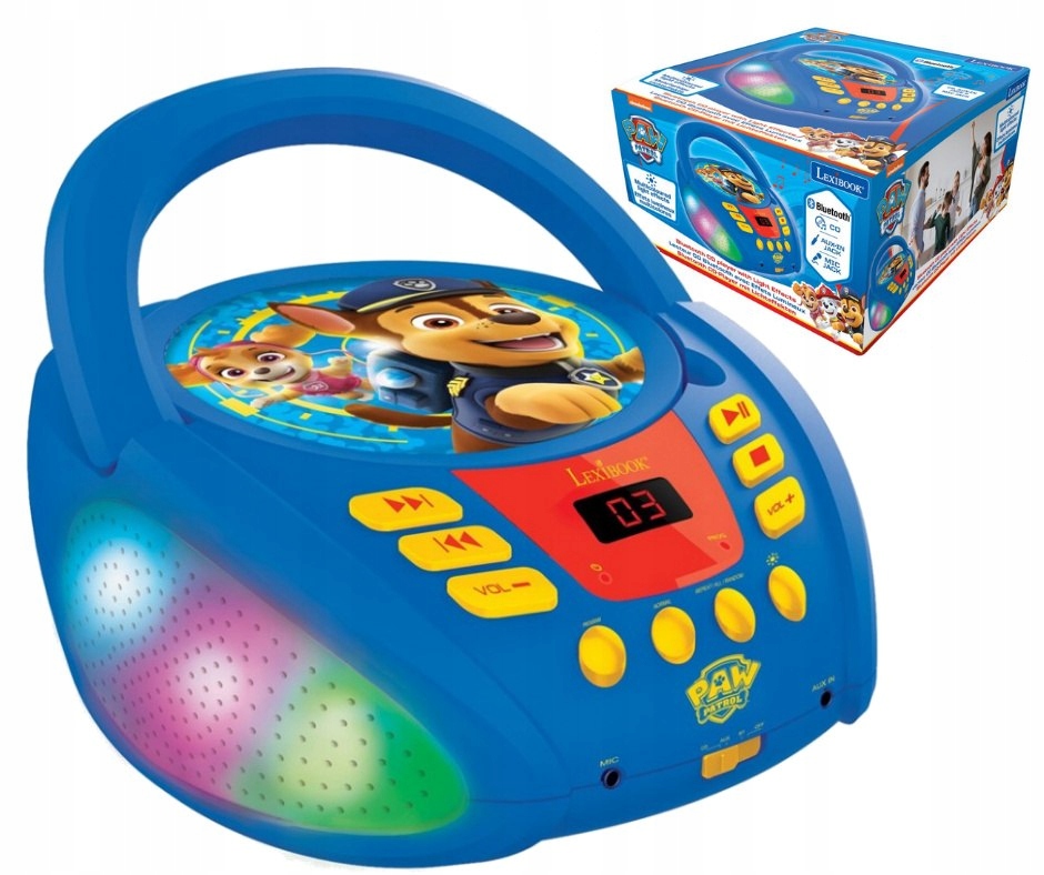 CD přehrávač Tlapková patrola Boombox Bluetooth Aux