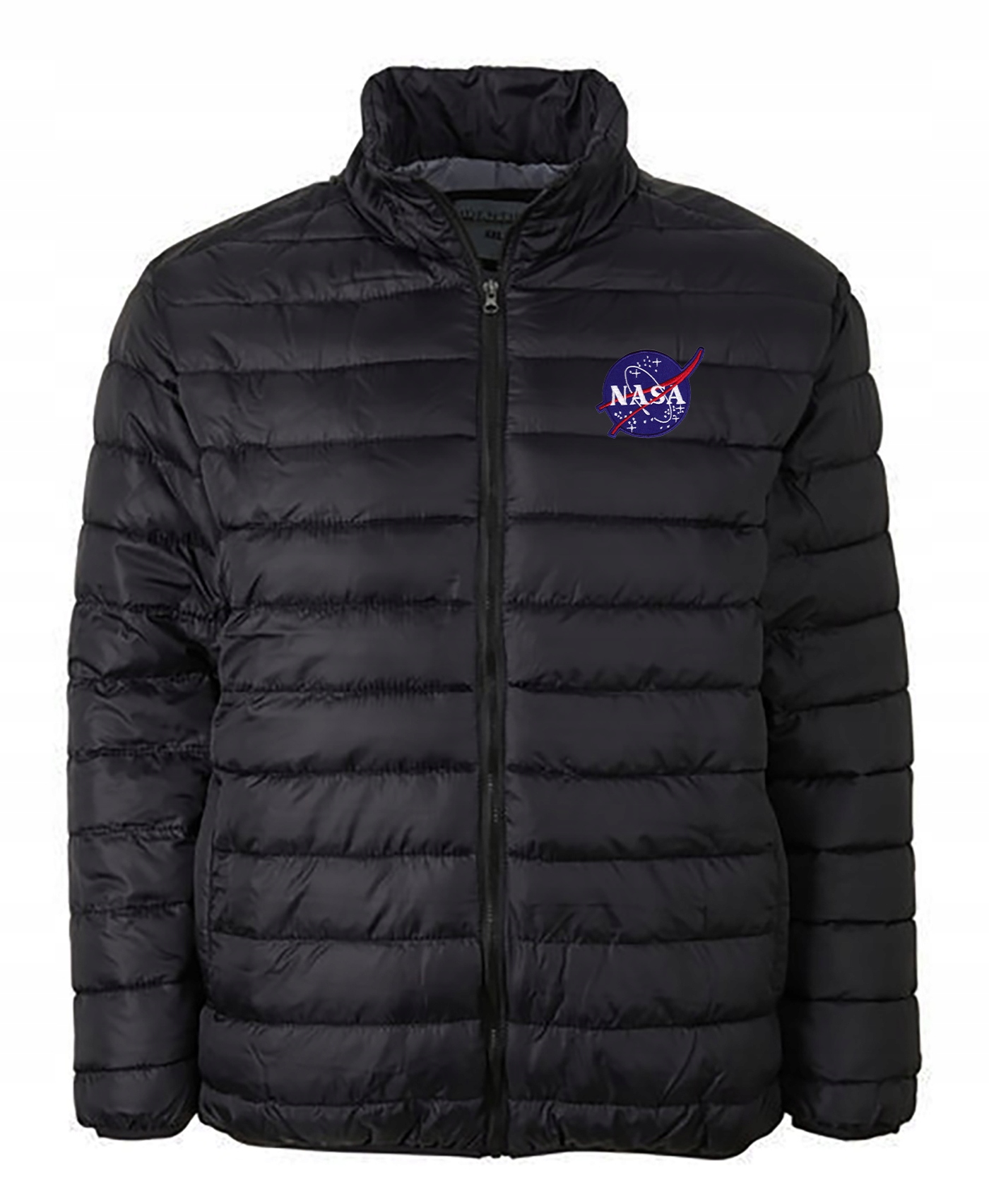 2XL Nasa Velká prošívaná bunda Podzim Zima Černá XXL