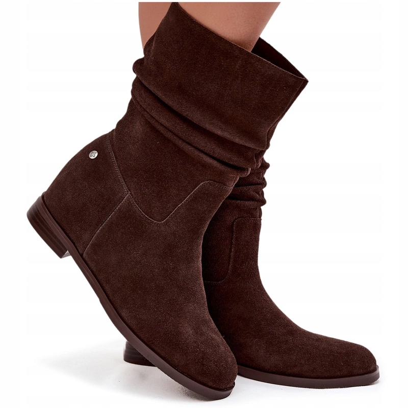 Kotníkové Boty Zateplené Kožené Boty Maciejka K7211-02 Čokoládové 36