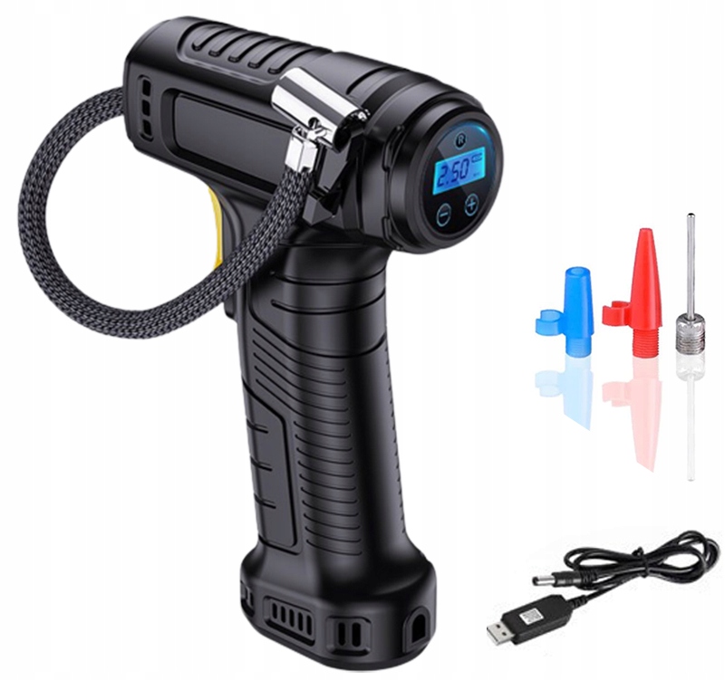 Ruční pumpička bezdrátový kompresor do auta černá