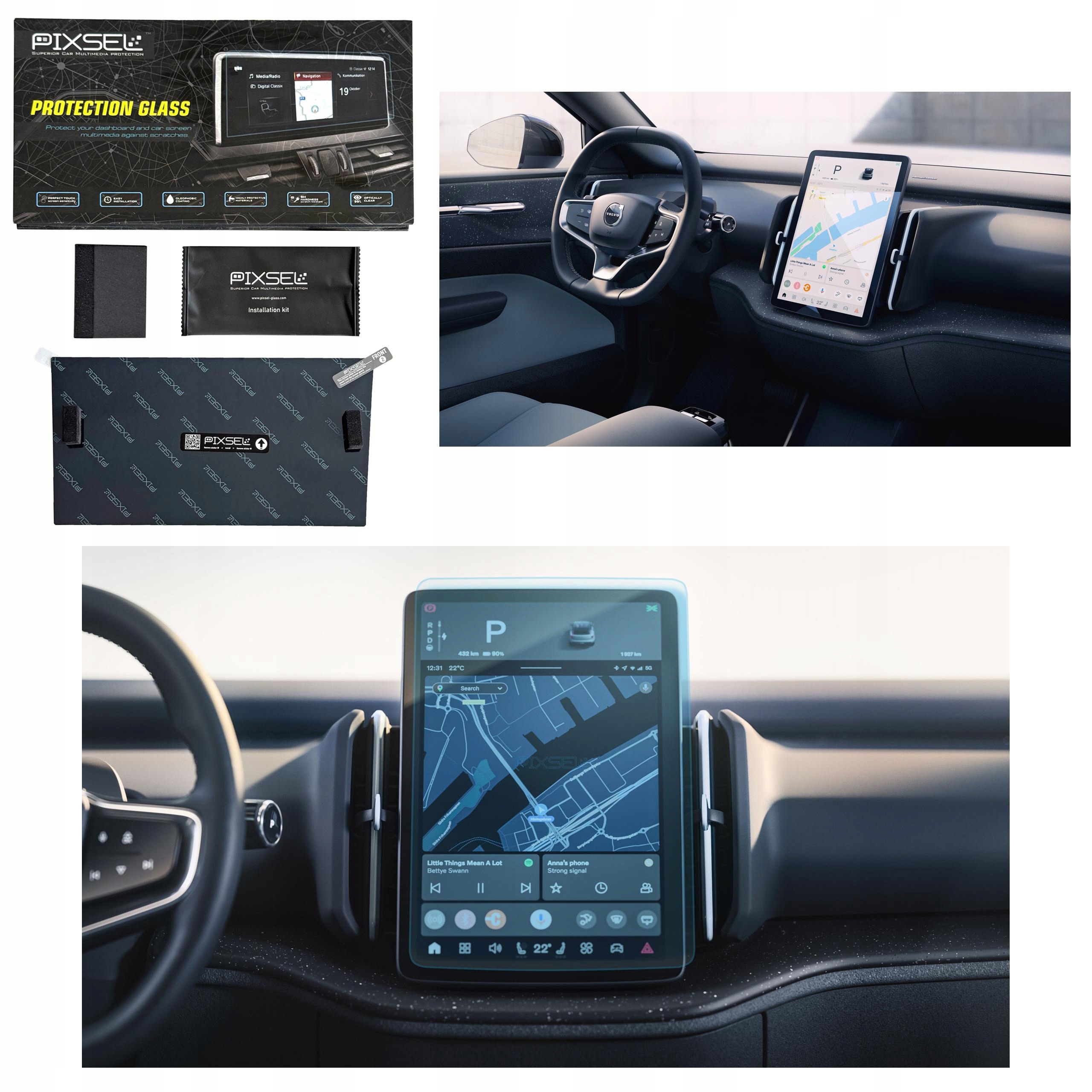 Antyodciskowe Matowe Szkło Ochronne Volvo EX30-13.4“ 2023-na monitor