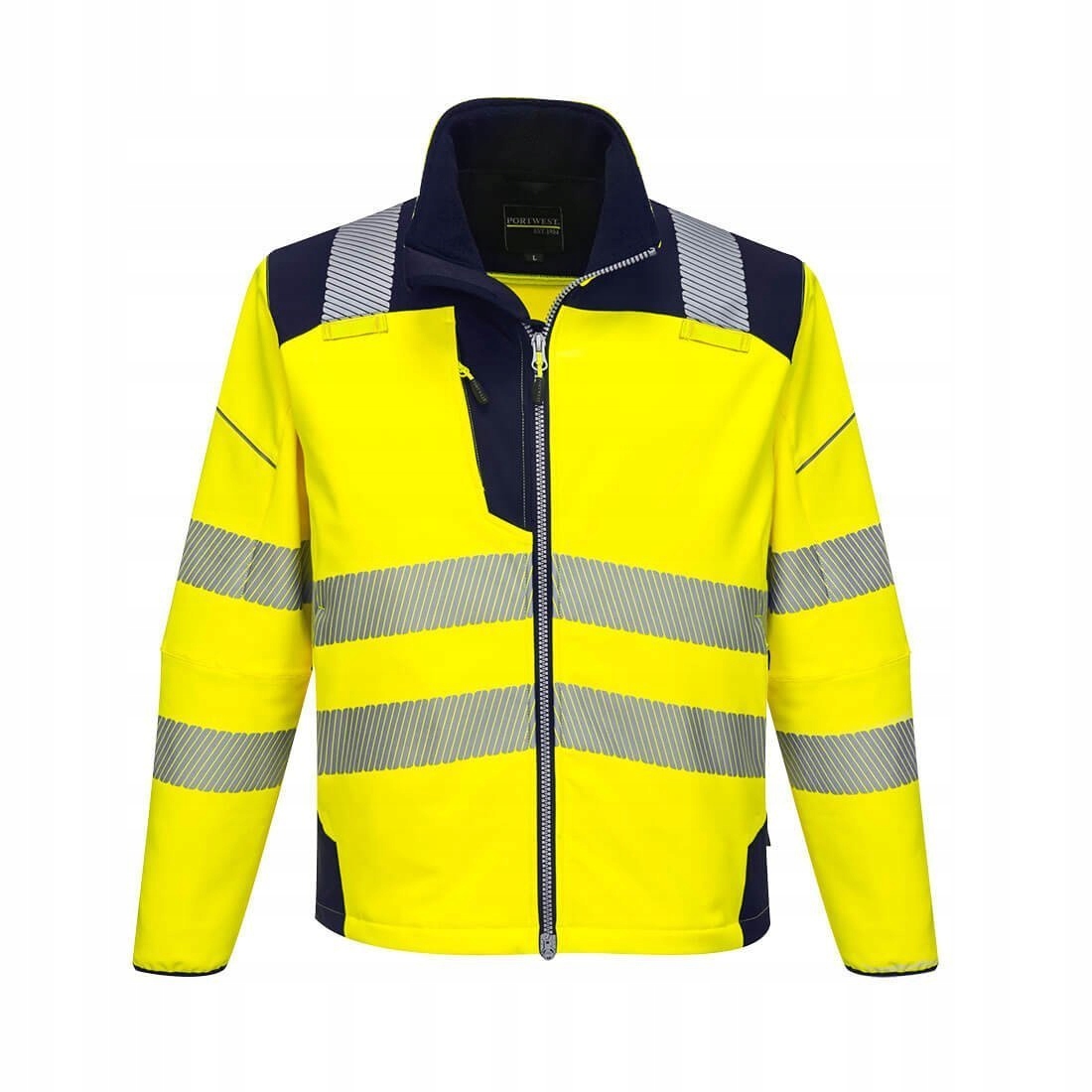 Výstražný softshell PW3 Žlutý/Granátový vel. Xs
