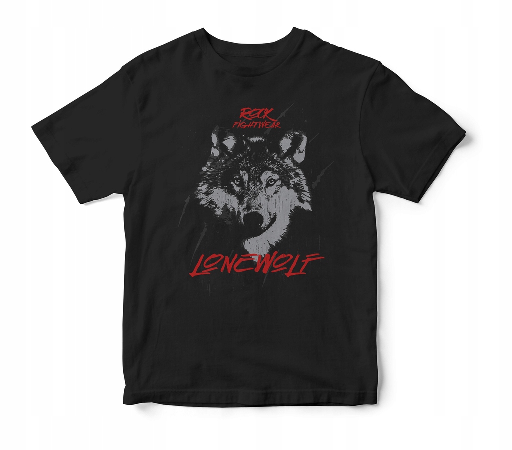 

Koszulka męska z wilkiem Lonely Wolf czarna L