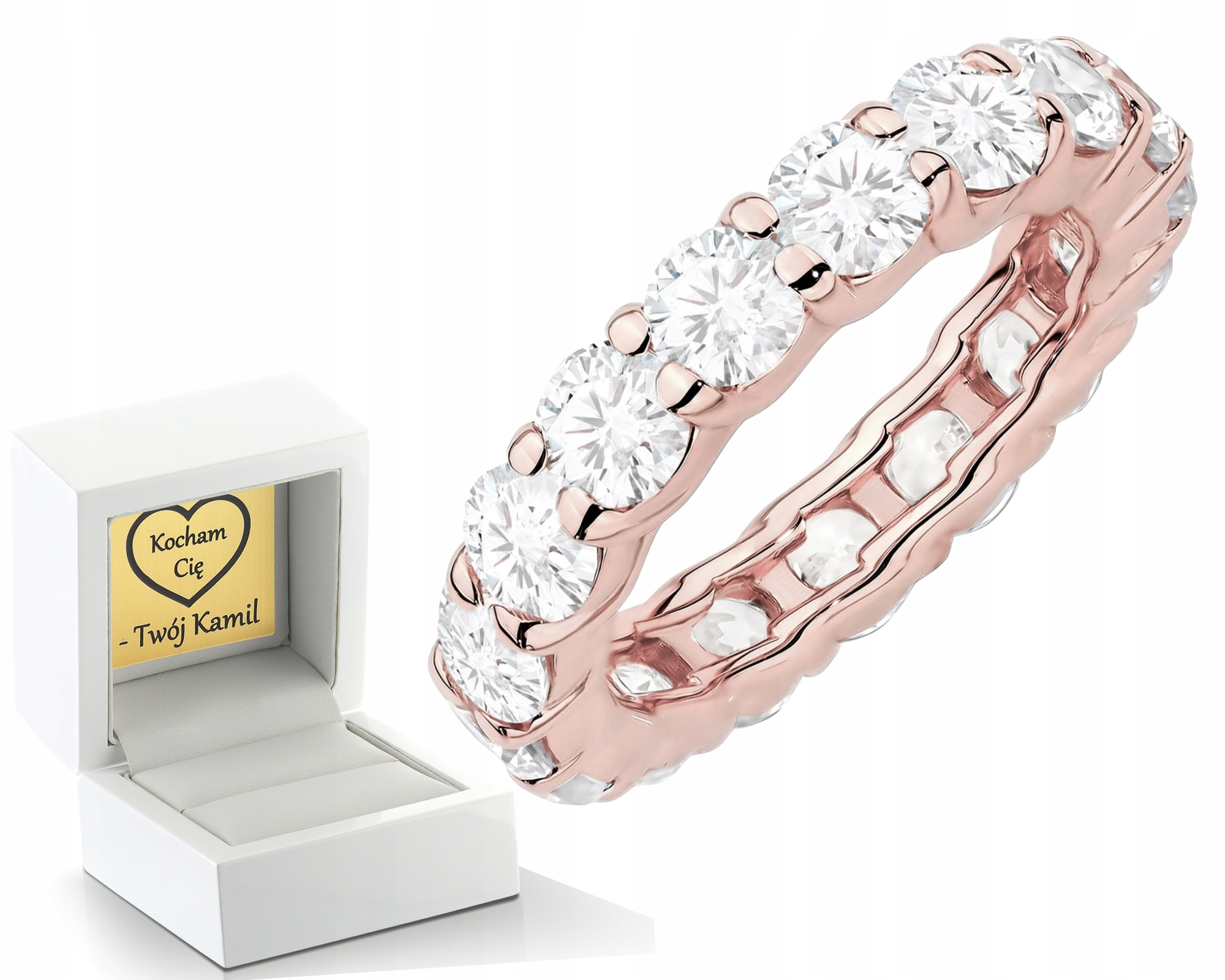 Růžové Zlato Prstýnek S Laboratorními Brilianty 585