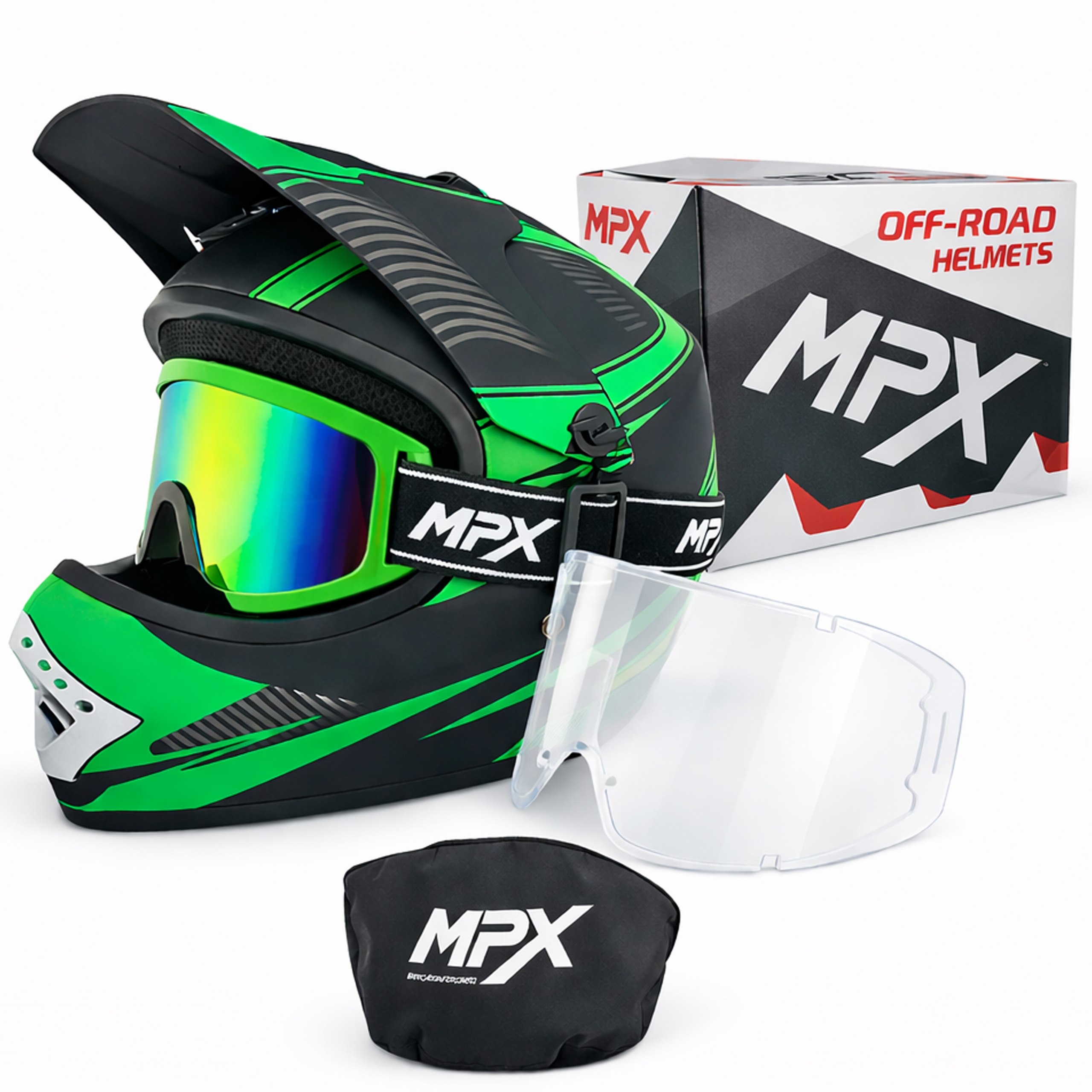 Kask dla dzieci S +Gogle Cross Enduro Quad Atv Bmx Cross Hulajnoga 53-54 cm