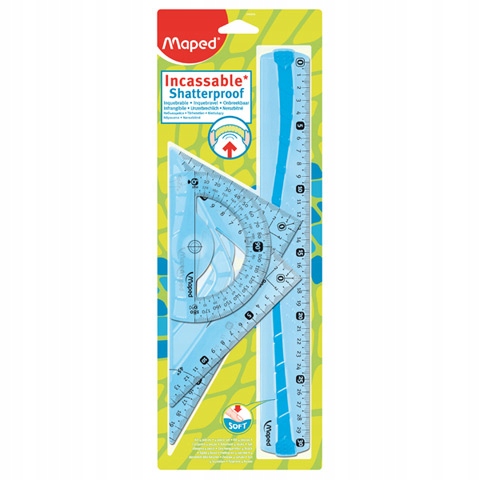 Komplet PRZYBORÓW na MATEMATYKE Geometryczne Przybory do Szkoły Flexi Maped Marka inna
