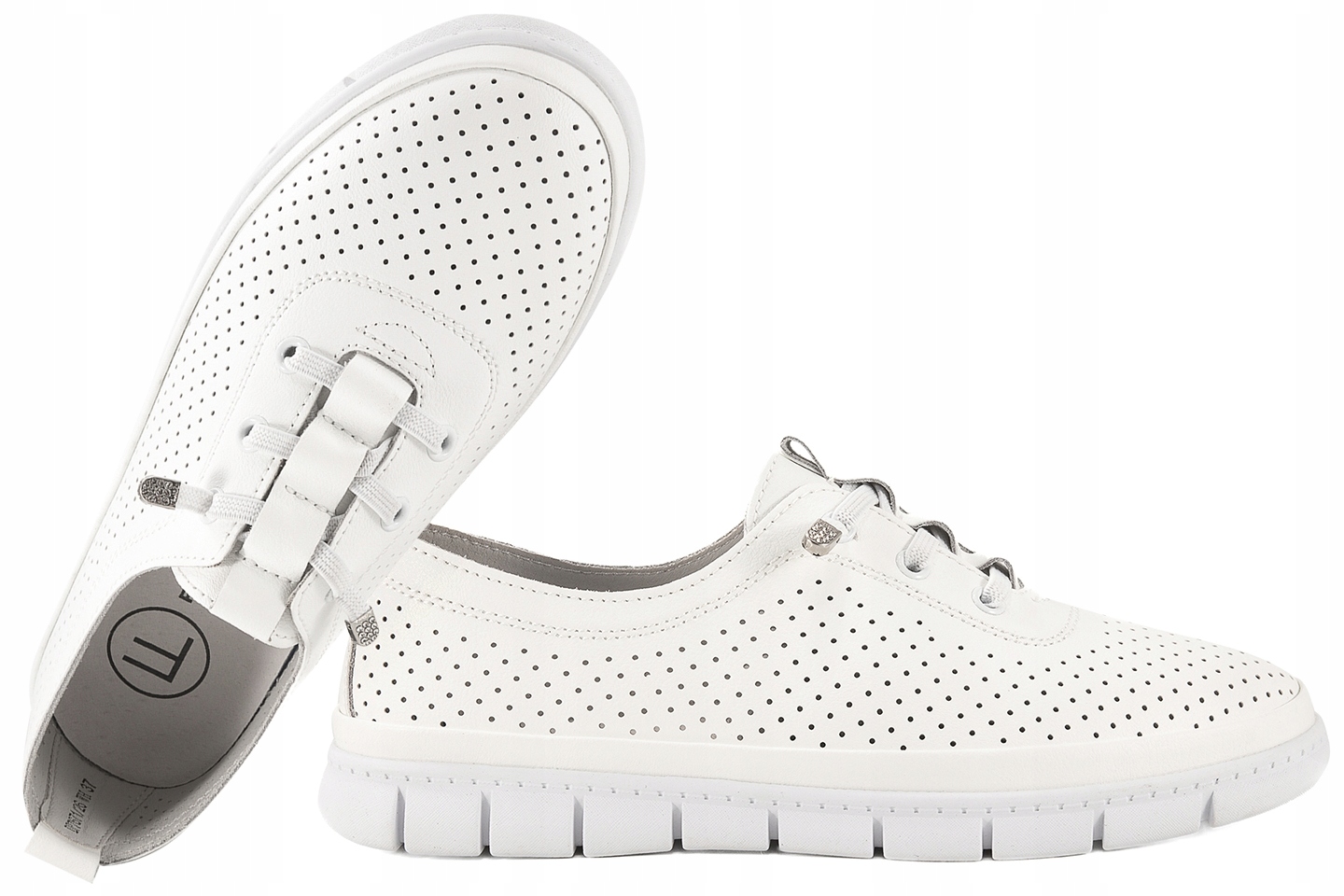 Filippo DP7671 Ažurové Kožené Sportovní Polobotky Dámské bílé 38