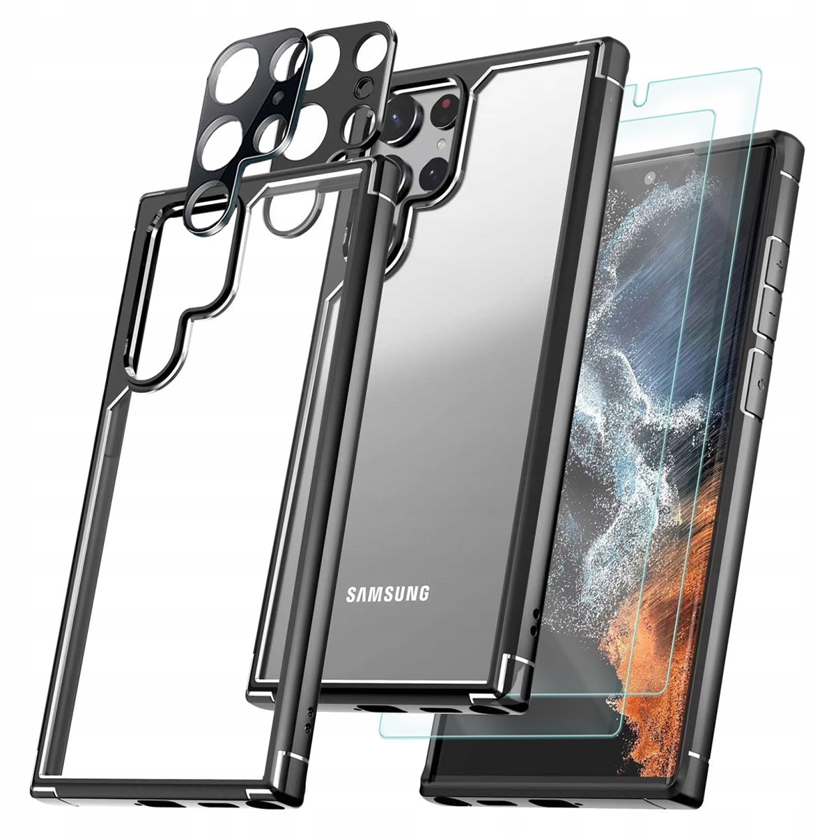 

Zestaw 5 w 1 etui do Galaxy S23 Ultra 4x folia