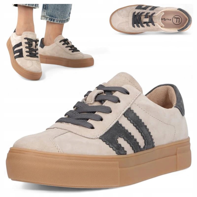 Dámské kožené tenisky 40 Filippo, polobotky na platformě, pohodlné, módní