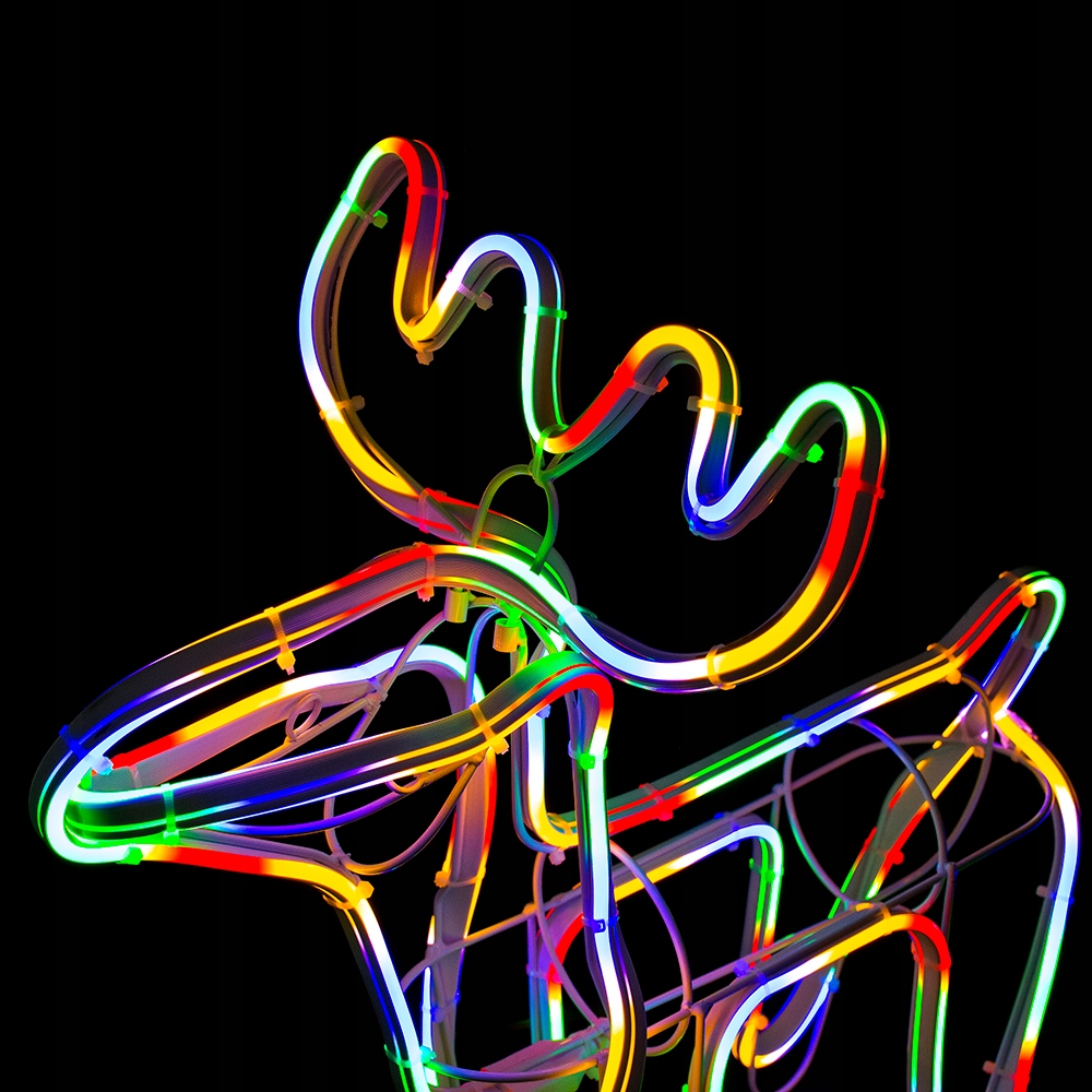 ŚWIECĄCY RENIFER LED ŚWIĄTECZNY KOLOROWY DEKORACJA OŚWIETLENIE ZEWNĘTRZNE Barwa światła wielokolorowy