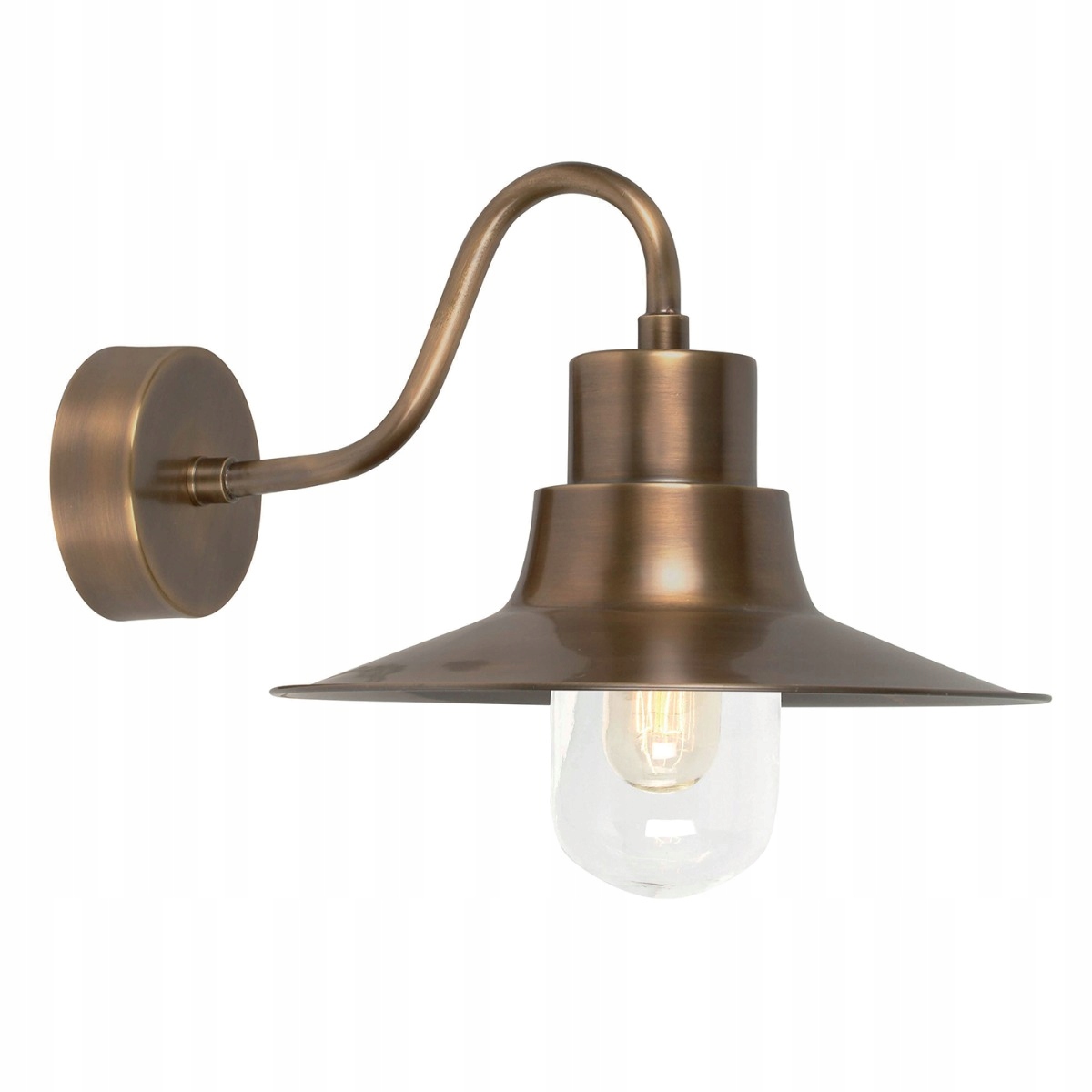Rustikálna industriálna mosadzná nástenná lampa IP44 Elstead