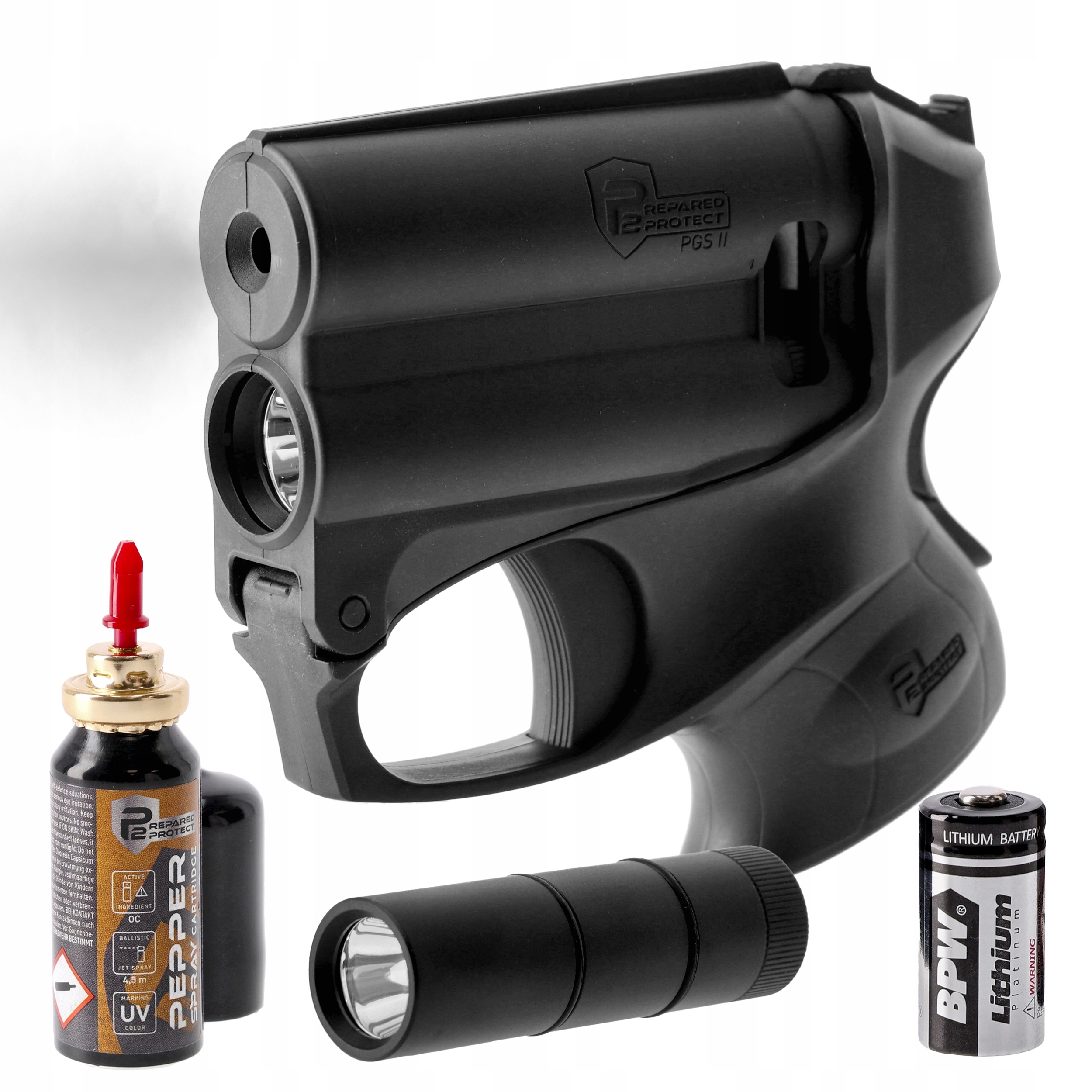 Pistolet Gazowy Z Gazem Pieprzowym P2P Pgs II Kit Z Latarką