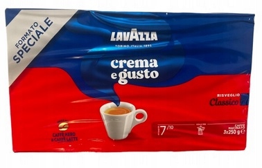Levně Lavazza Crema e Gusto Mletá Káva 3x250 g Silné italské espresso
