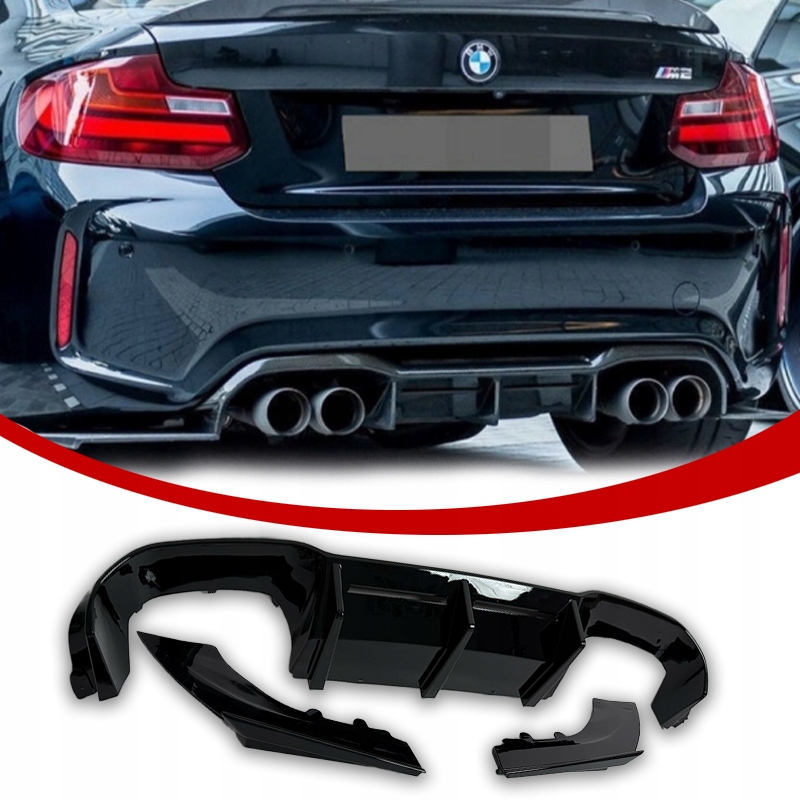 Bmw F87 M2 Zadní Difuzér Nárazníku Spoiler M2C Černý Lesk
