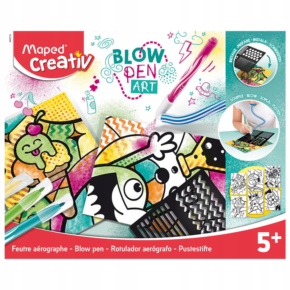 Dmuchane Flamastry dla Dzieci Zestaw ARTYSTYCZNY Szablony + 6 kol. Maped Płeć chłopcy dziewczynki