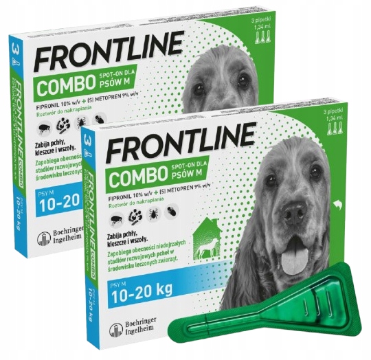 Frontline Combo Spoton Fipronil Krople Pchły Kleszcze Pies 10-20kg 6x1,34ml