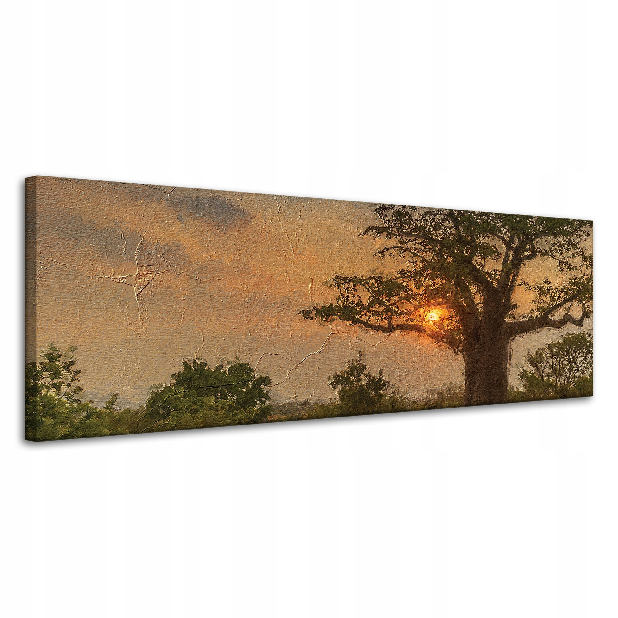 Obraz na plátně Zapadající slunce na Savaně 120x40 cm Ideální jako dárek