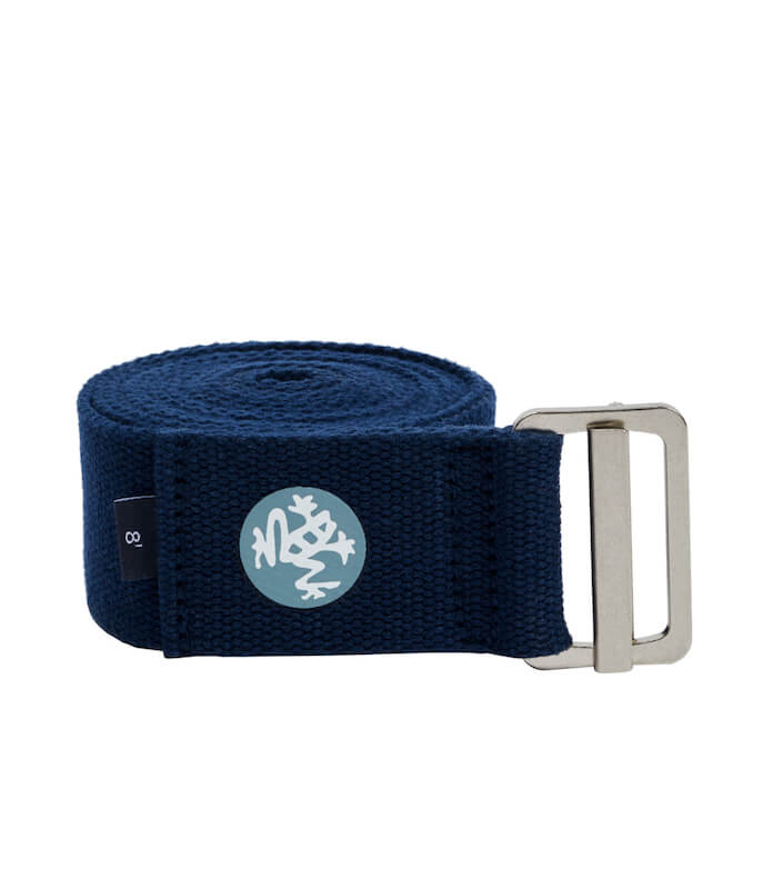 Pásek na jógu Manduka aligN 243 cm Midnight bavlněný