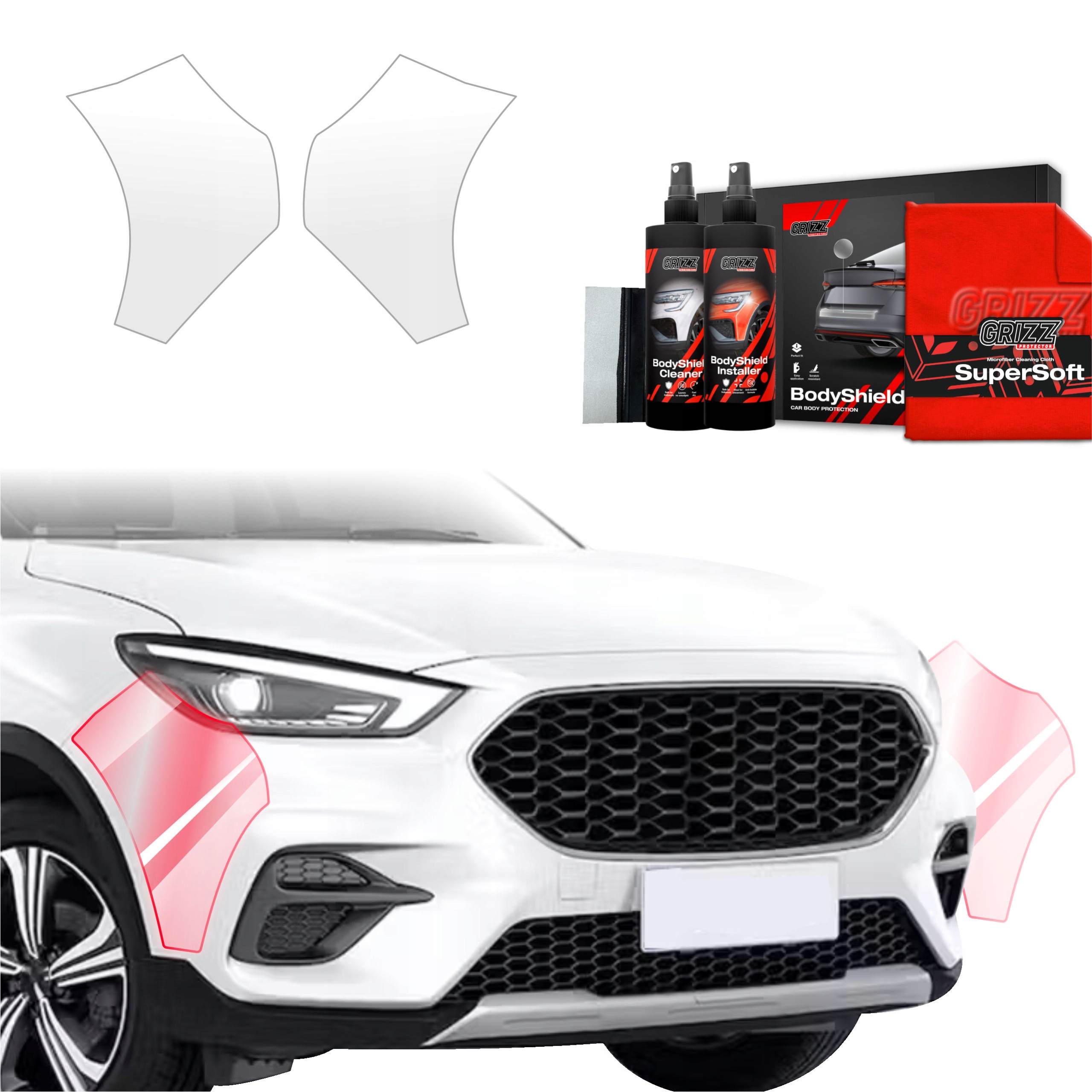 2v1 Fólie Ppf na nárazník pro Mg Zs Classic (2019-2025) Grizz