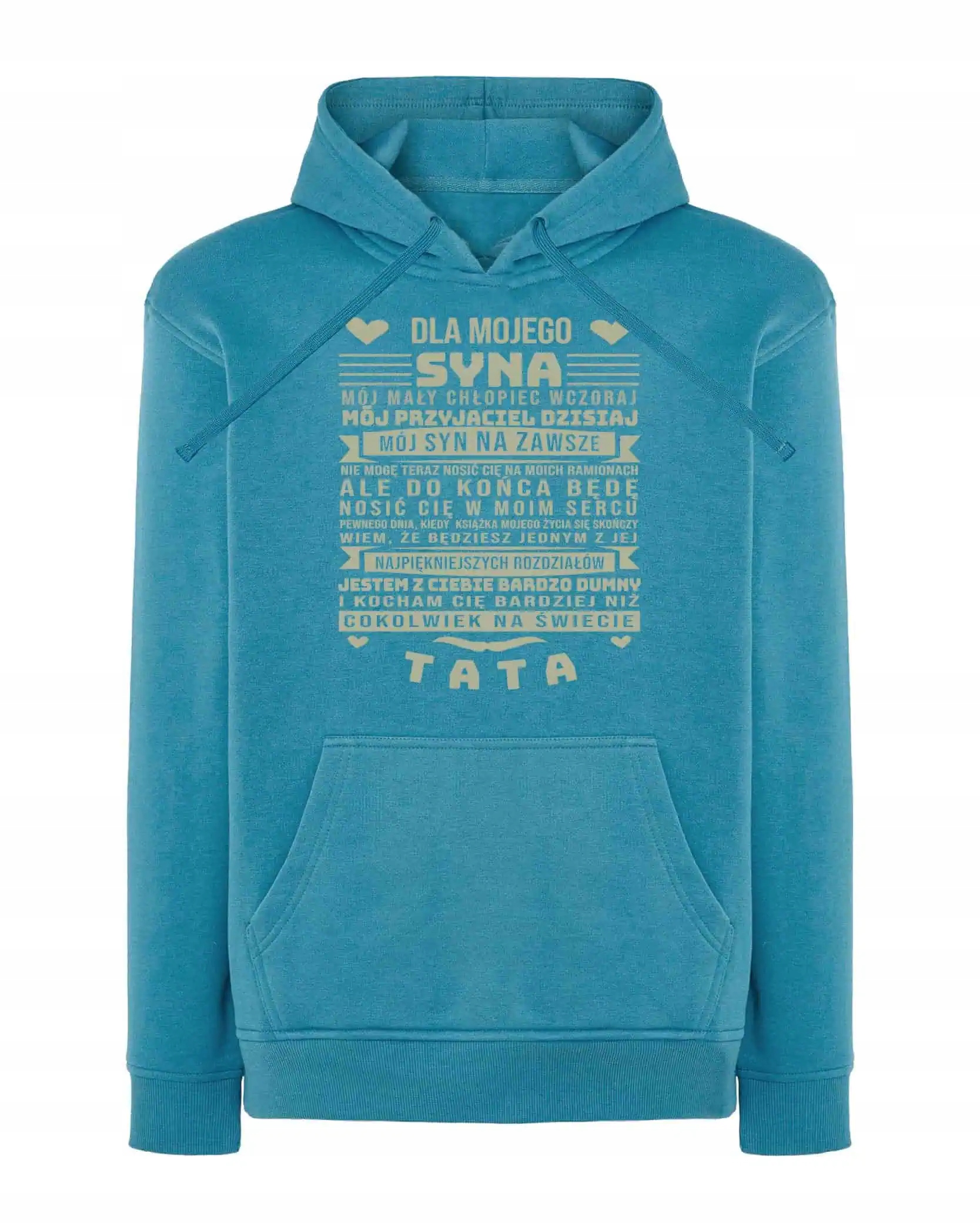 Mikina s kapucí pro syna Láska rodiče Personalizovaná Světle modrá XL
