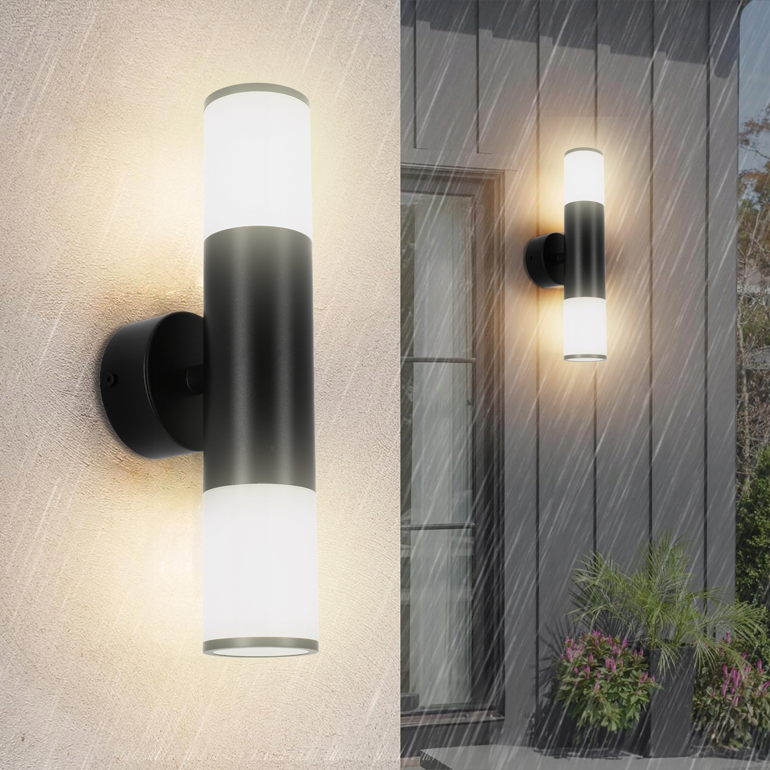 Kinkiet Zewnętrzny Lampa Elewacyjna Ścienna LED Ogrodowa 2X GU10 IP54 BK Informacje dodatkowe dwustronny kierunek światła