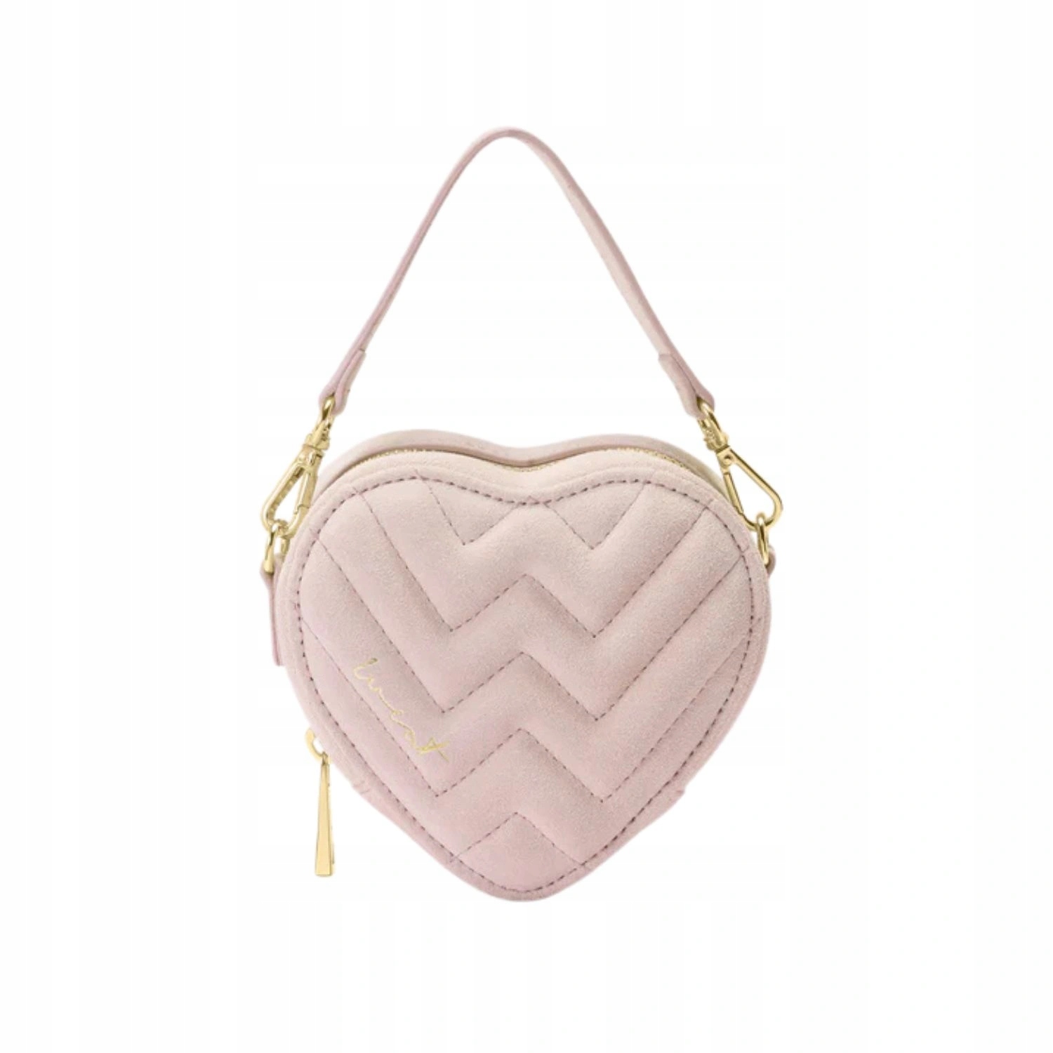 Dámská kabelka Weat Mini Heart malá do ruky přes rameno srdce kožená semišová