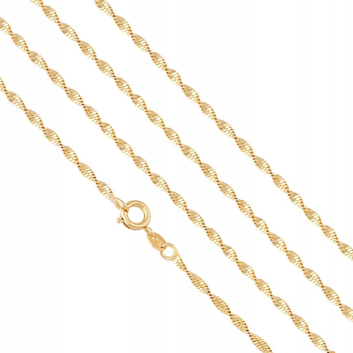 ZŁOTY ŁAŃCUSZEK SINGAPUR 60 CM + MATKA BOSKA SERCA Motyw inny