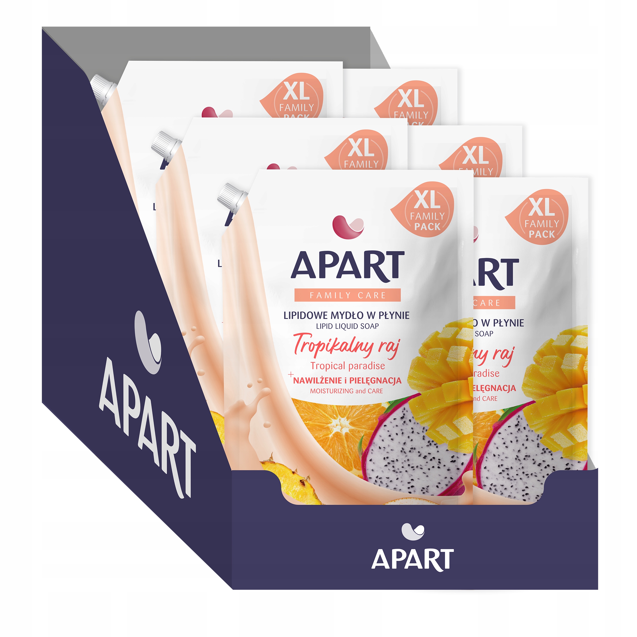 Levně Apart Tekuté mýdlo Náhradní náplň pro citlivou pokožku Tropický ráj 1,5 l x 6 l