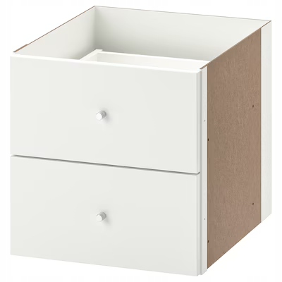 

Ikea Kallax Wkład 2 szufladami połysk biały 33x33