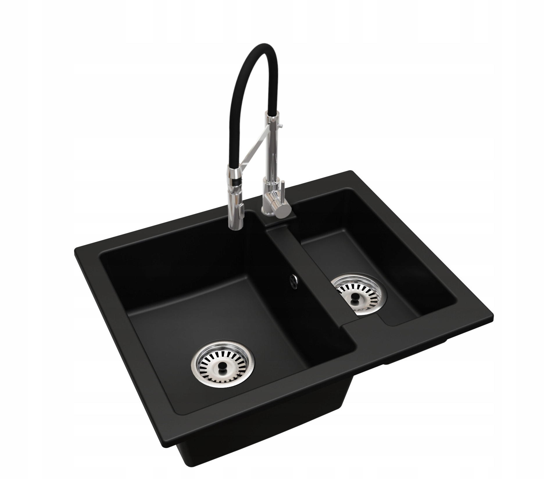 Kuchyňský Granitový Dřez Půlkomorový S Yogi Baterií, Sifon