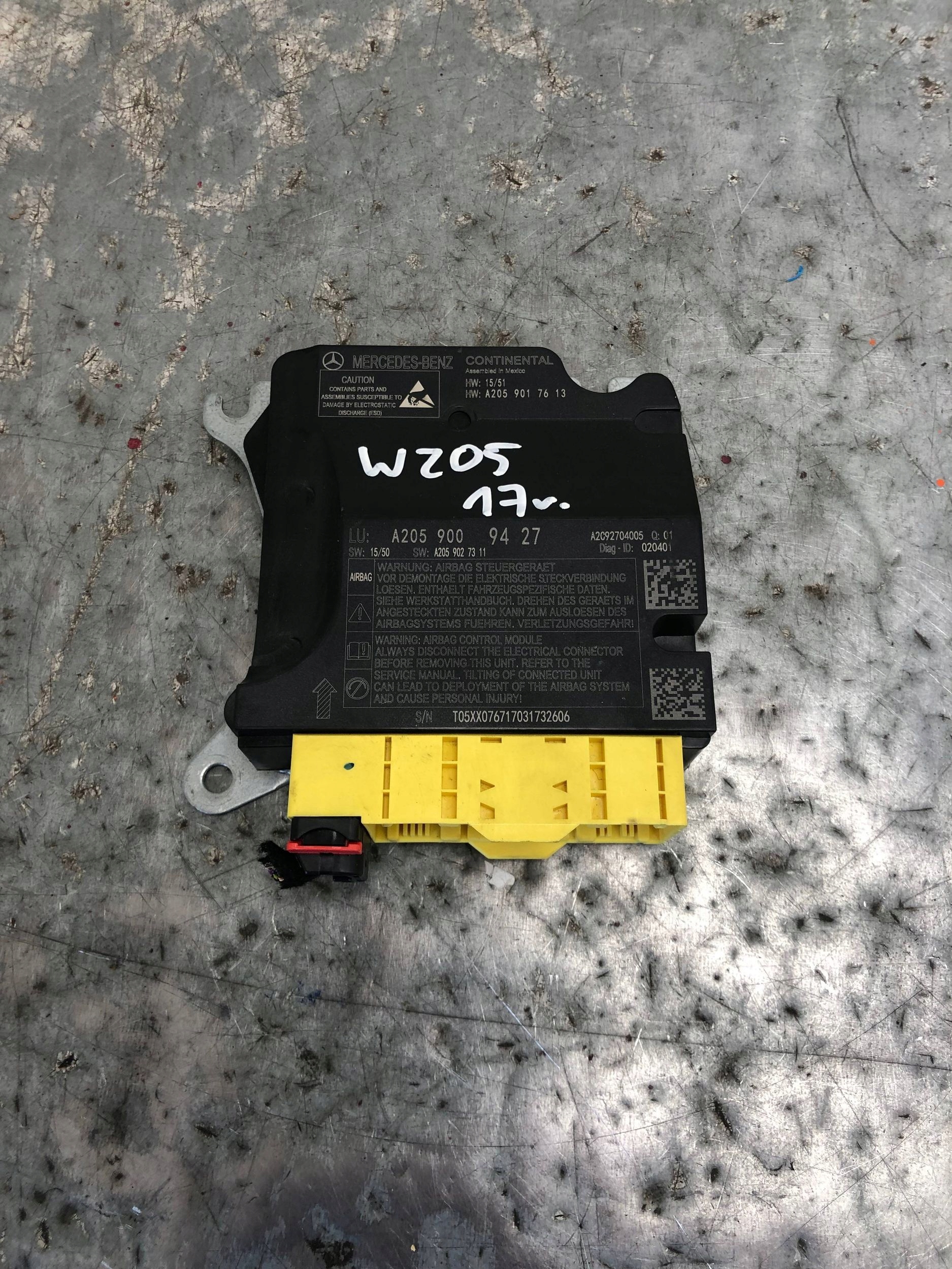 modulo SENSOR airbag MERCEDES W205 KOMBI A2059009427