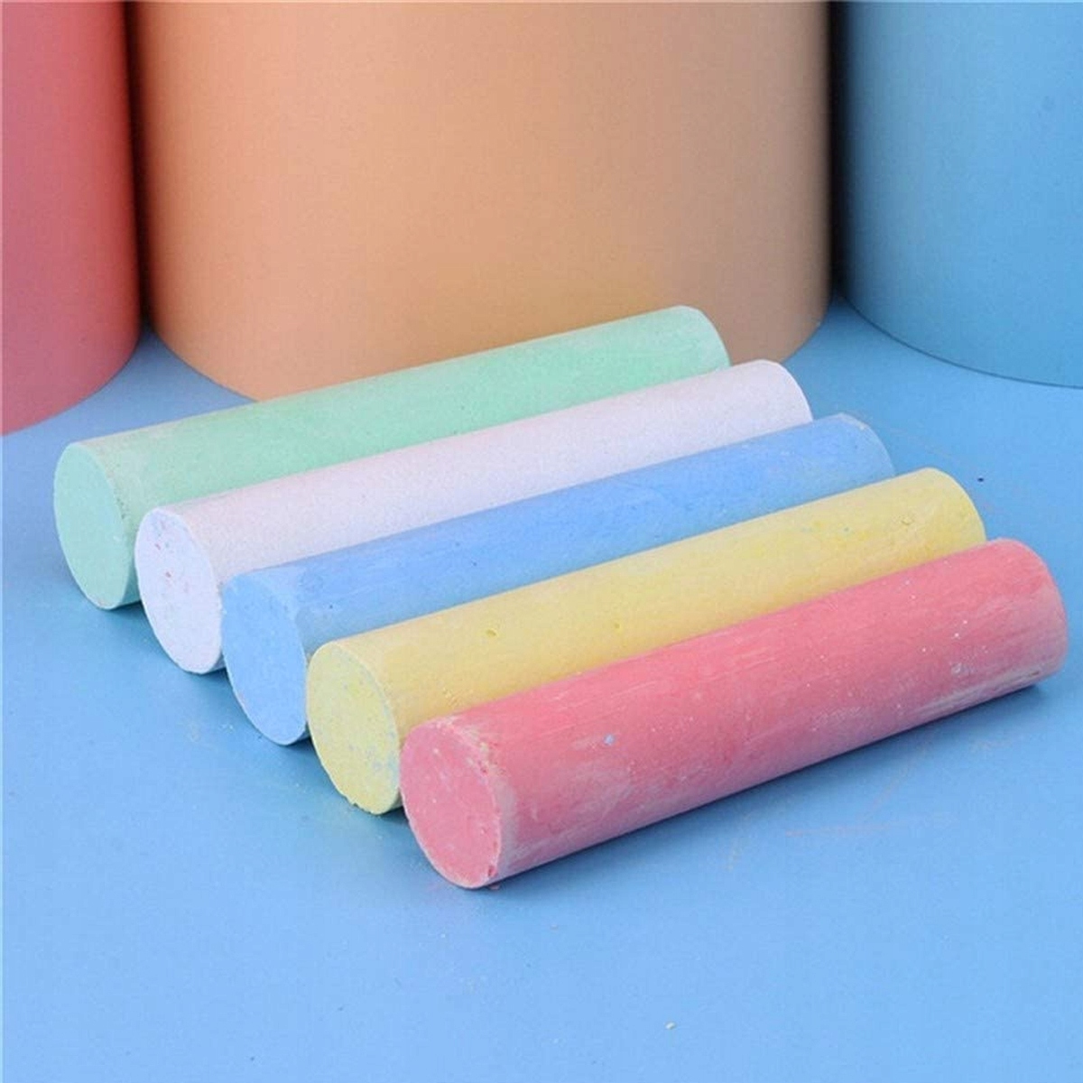 KREDA SZKOLNA BIAŁA KOLOROWA 12 SZT TABLICOWA CHODNIKOWA KREDY DO TABLICY Marka inna