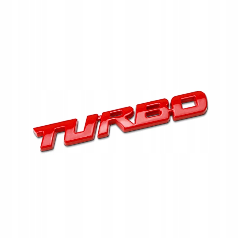 Emblemat Turbo turbinka optyka styl czerwony Napis Red Szybkość Speed