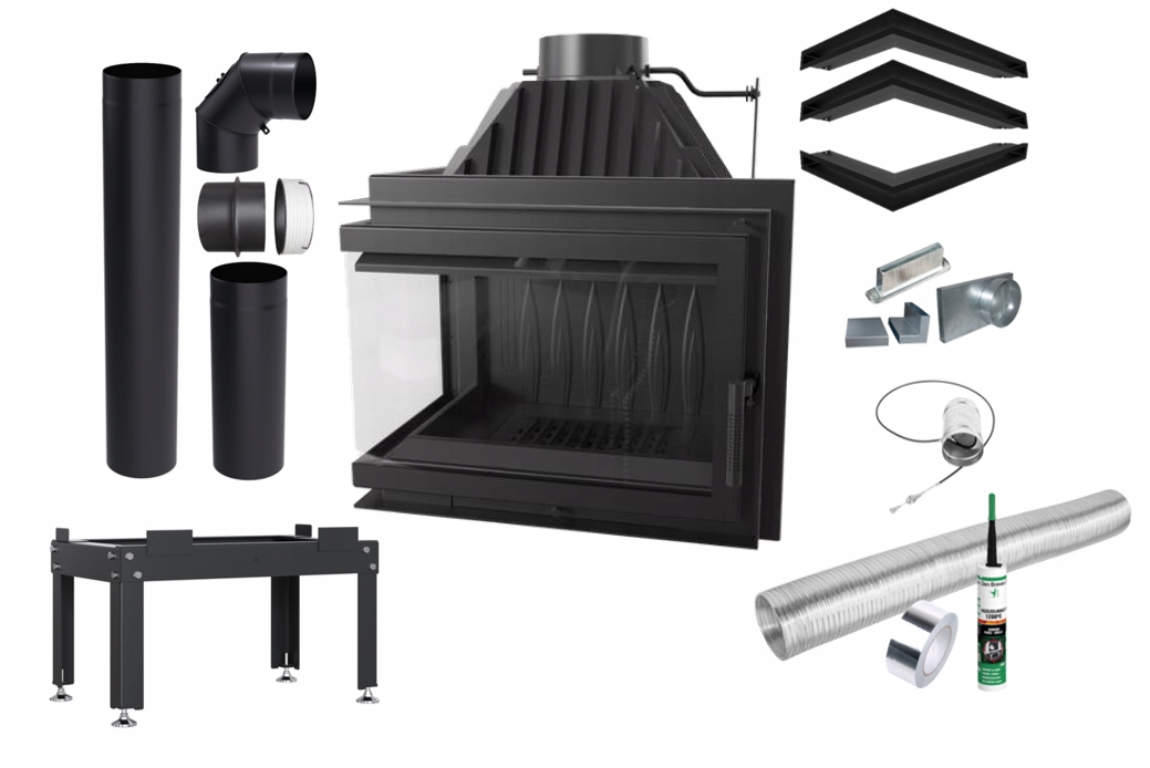 Wkład kominkowy kominek SIMPLE Z LEWY BS ZESTAW LUFTY
