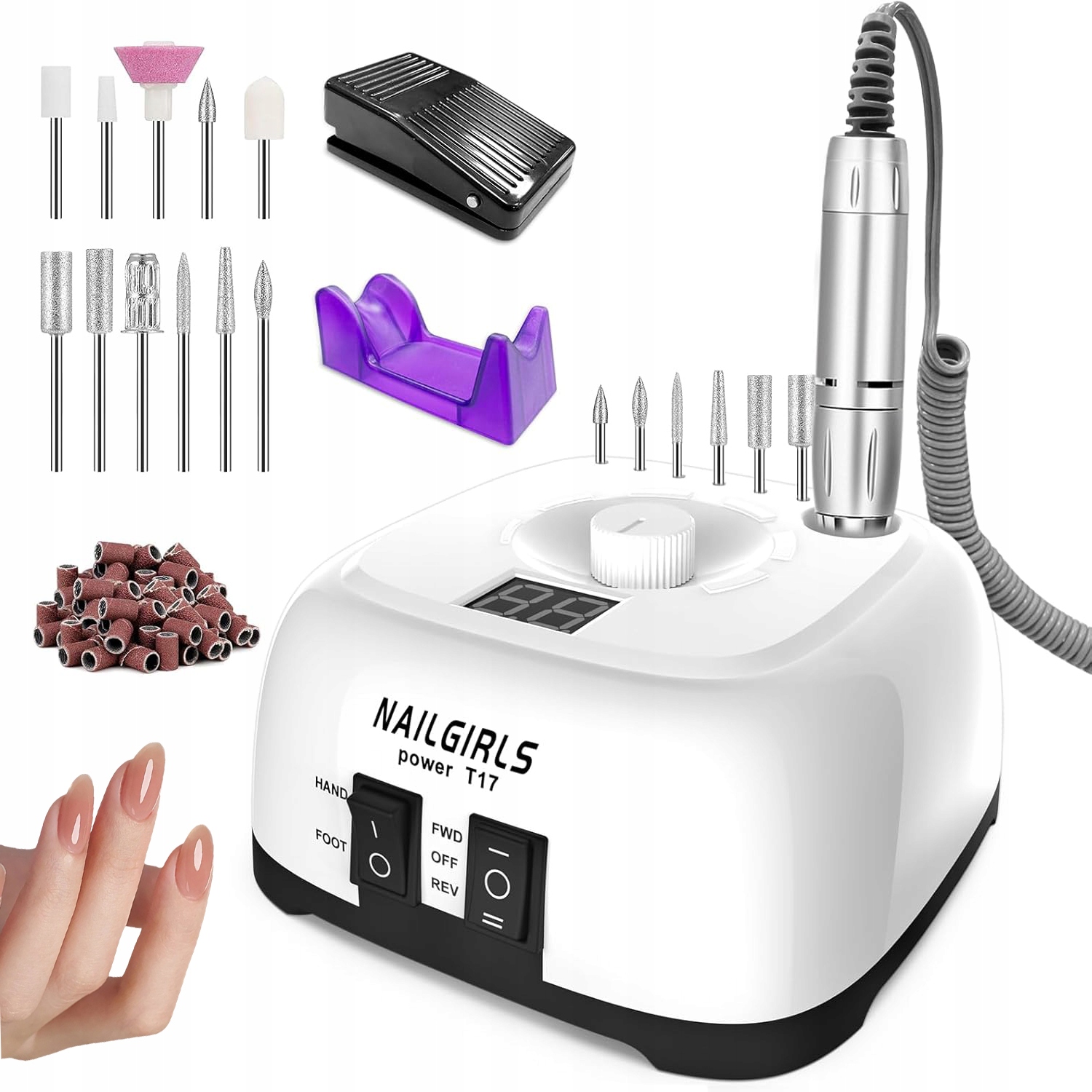 Bruska Elektrická Frézka Na Nehty 11V1 S LCD Displejem