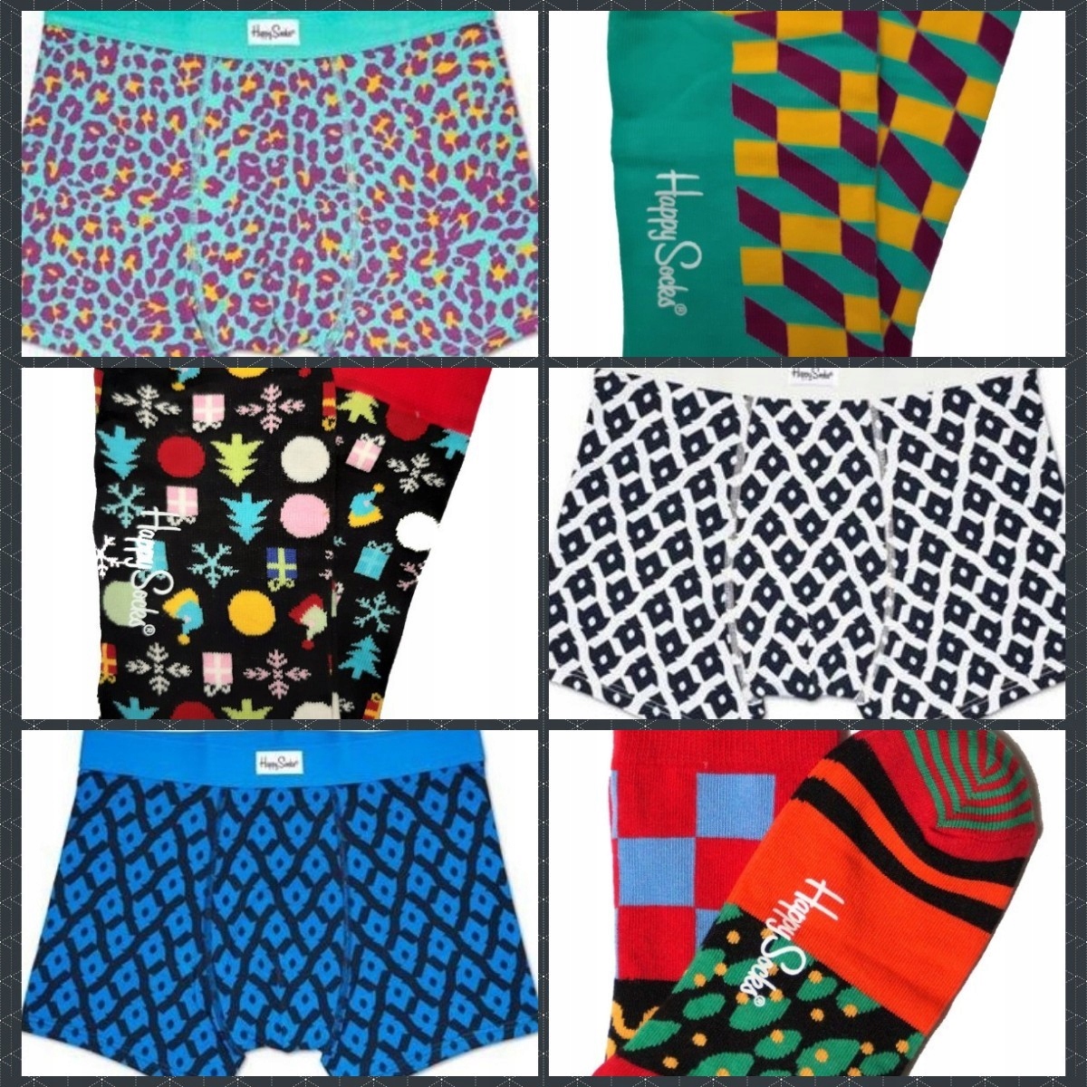 HAPPY SOCKS BOXER BRIEF & SOCK Zestaw męski Skarpety rozm 41-46 Bokserki S Zestaw tak
