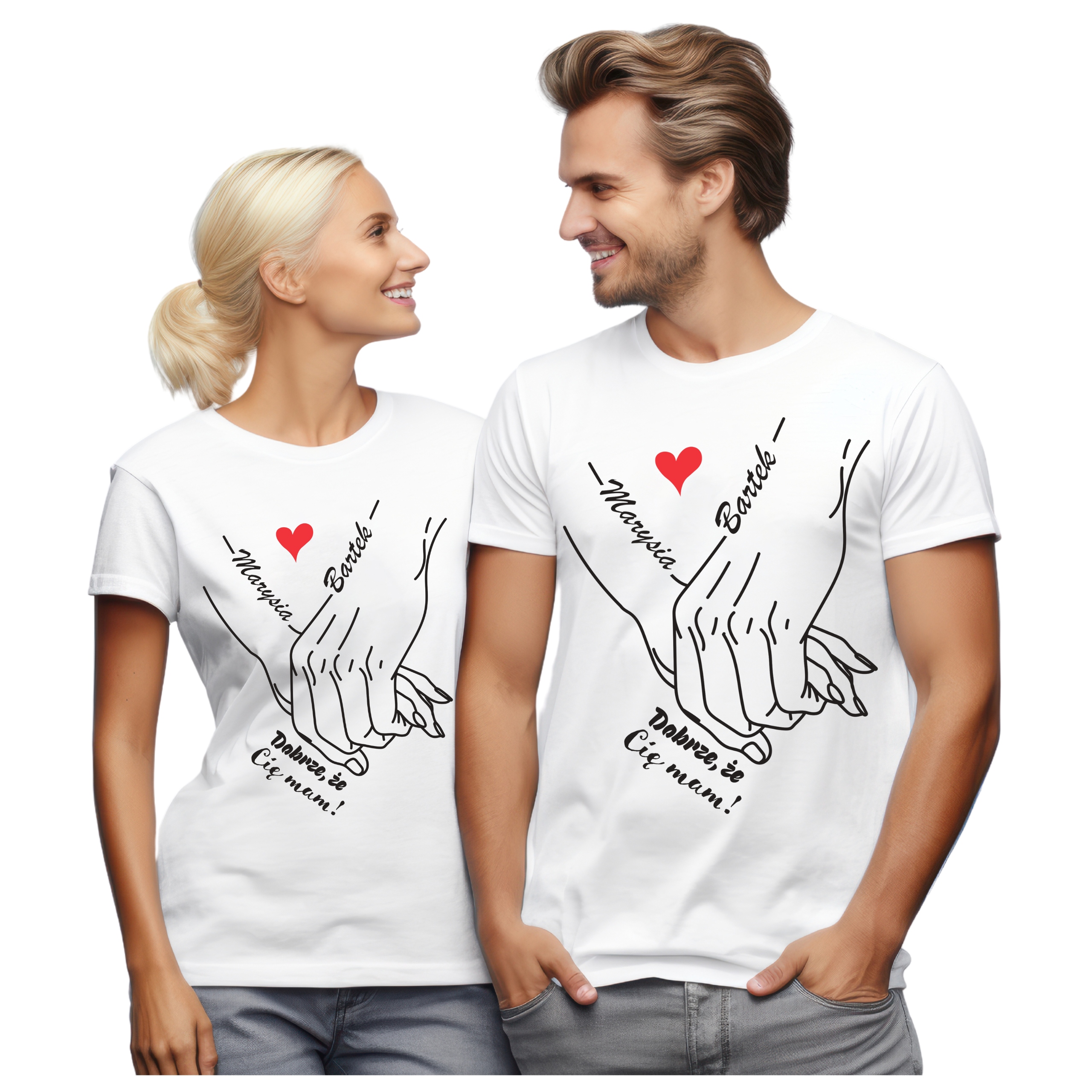 Blůzy Pro Páry Trička Pro Zamilované Se Jménem Personalizovaná Bílá