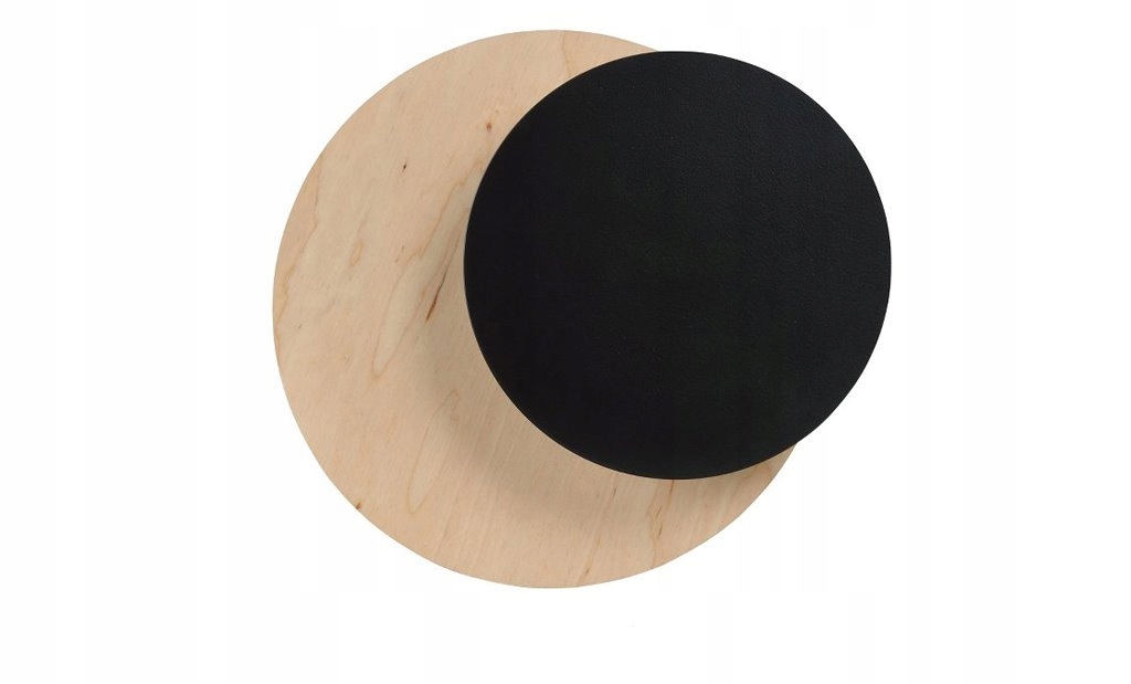 Kulatá nástěnná lampa s dřevěným akcentem a dvojitými koly Circle 1B černá