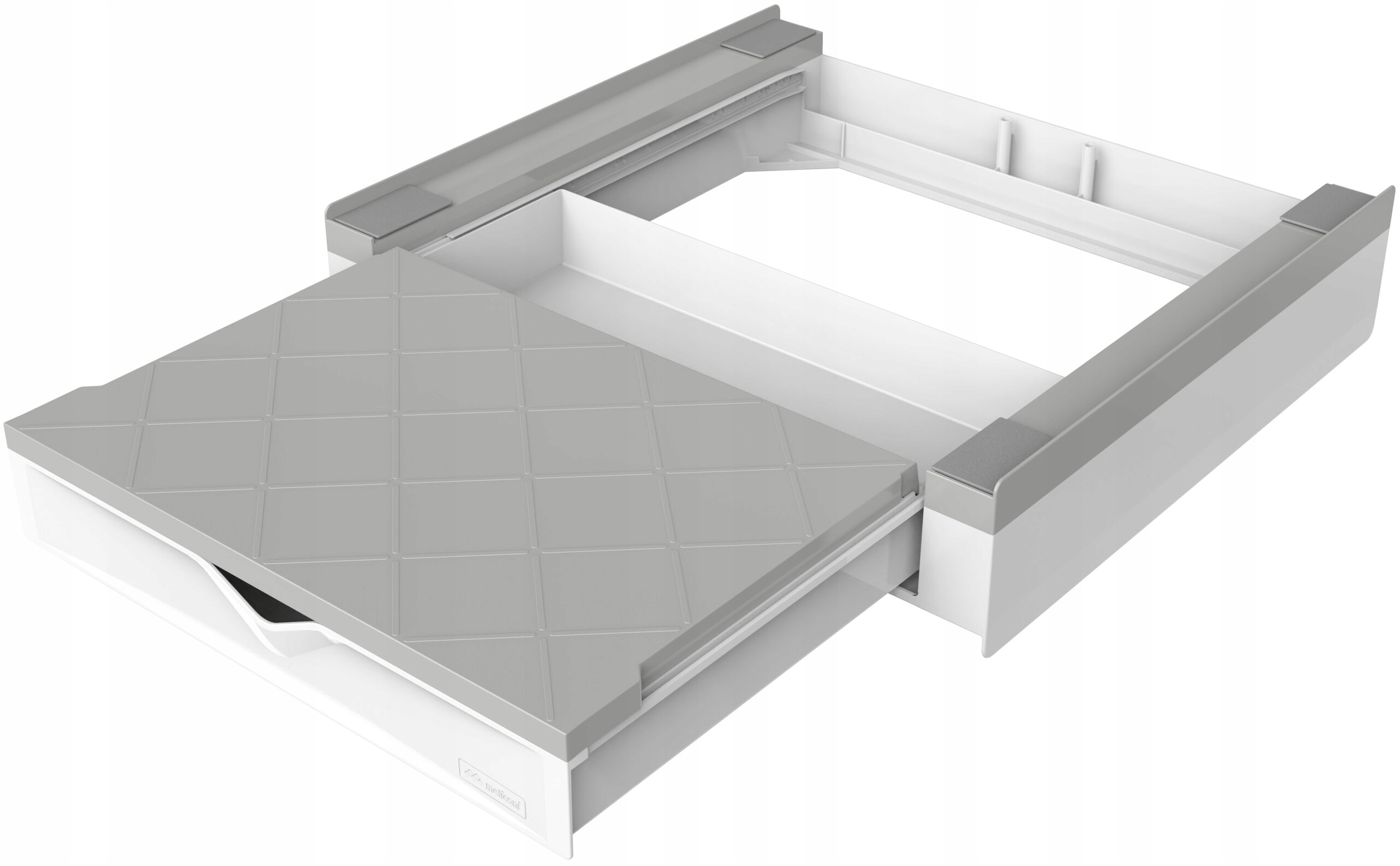 2X Łącznik Meliconi Torre Duo biały z półką i szufladą