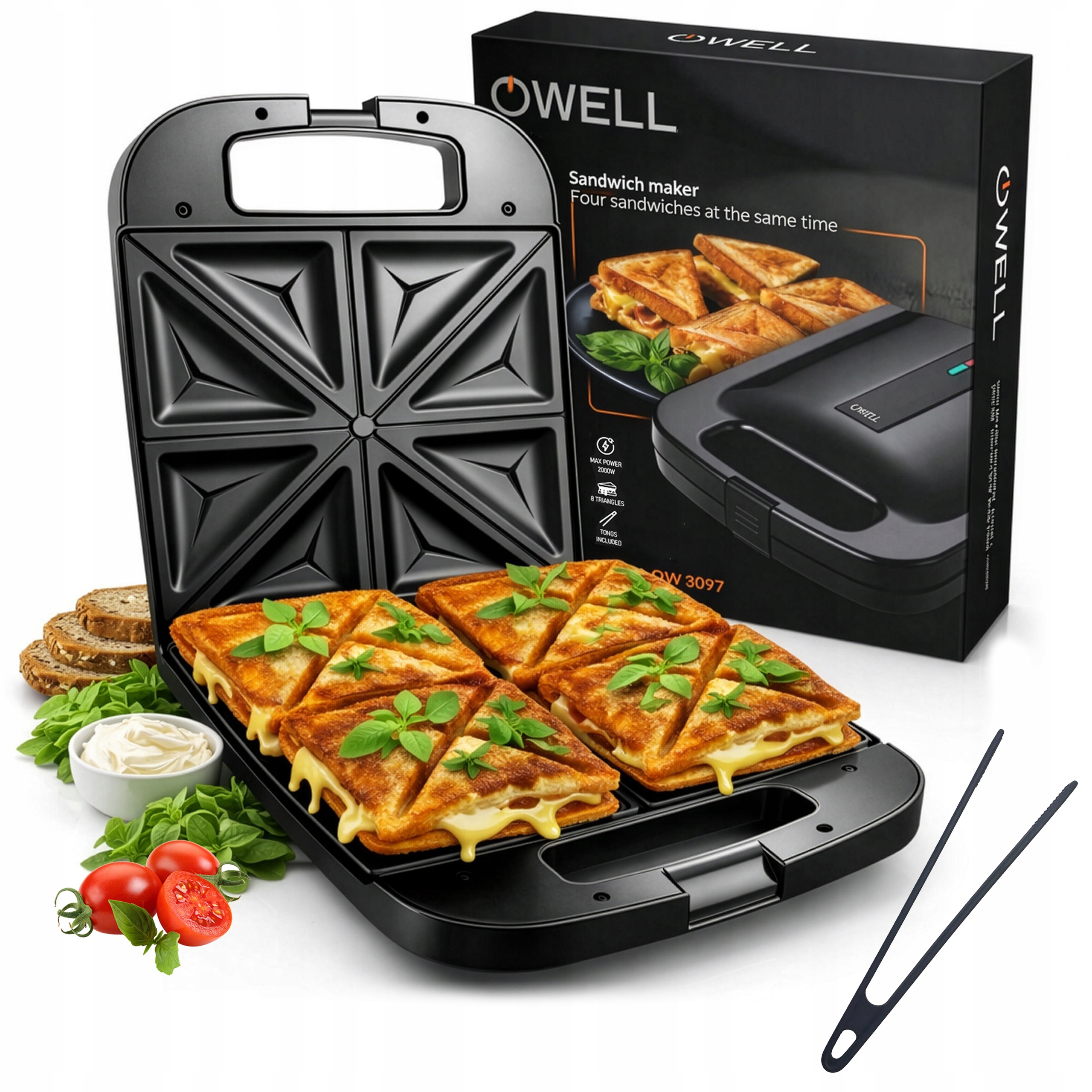 Sendvičovač Toustovač Na 4 Sendviče Velké Tousty Sandwich Rychlé Suchary Kleště