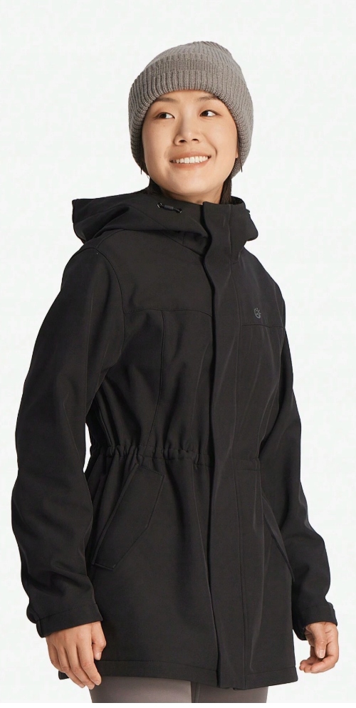 Shein Černá Bunda S Kapucí A Zipem Softshell XL 1HA