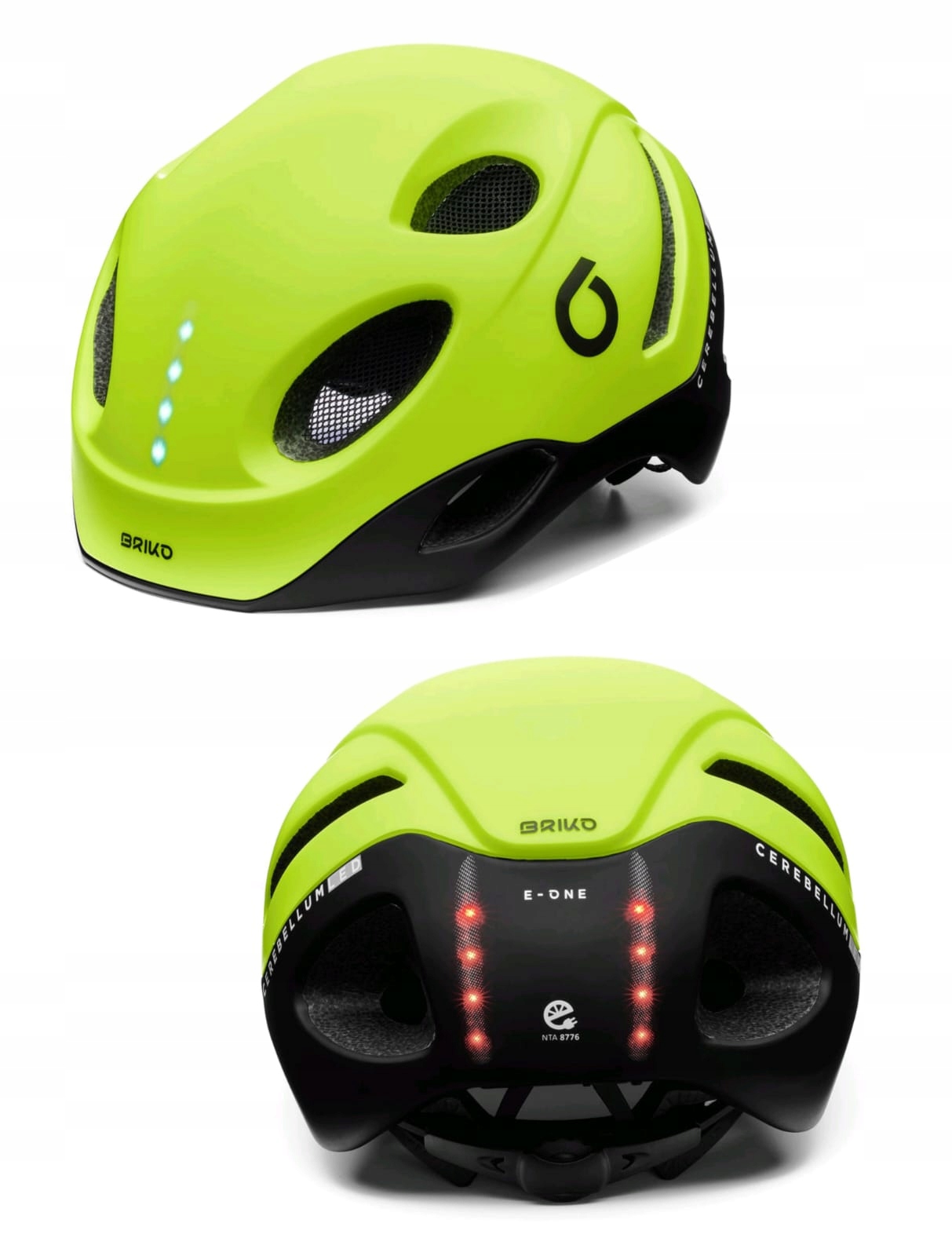 Kask rowerowy BRIKO E-ONE LED przód/tył Rozmiar M 53-58 cm