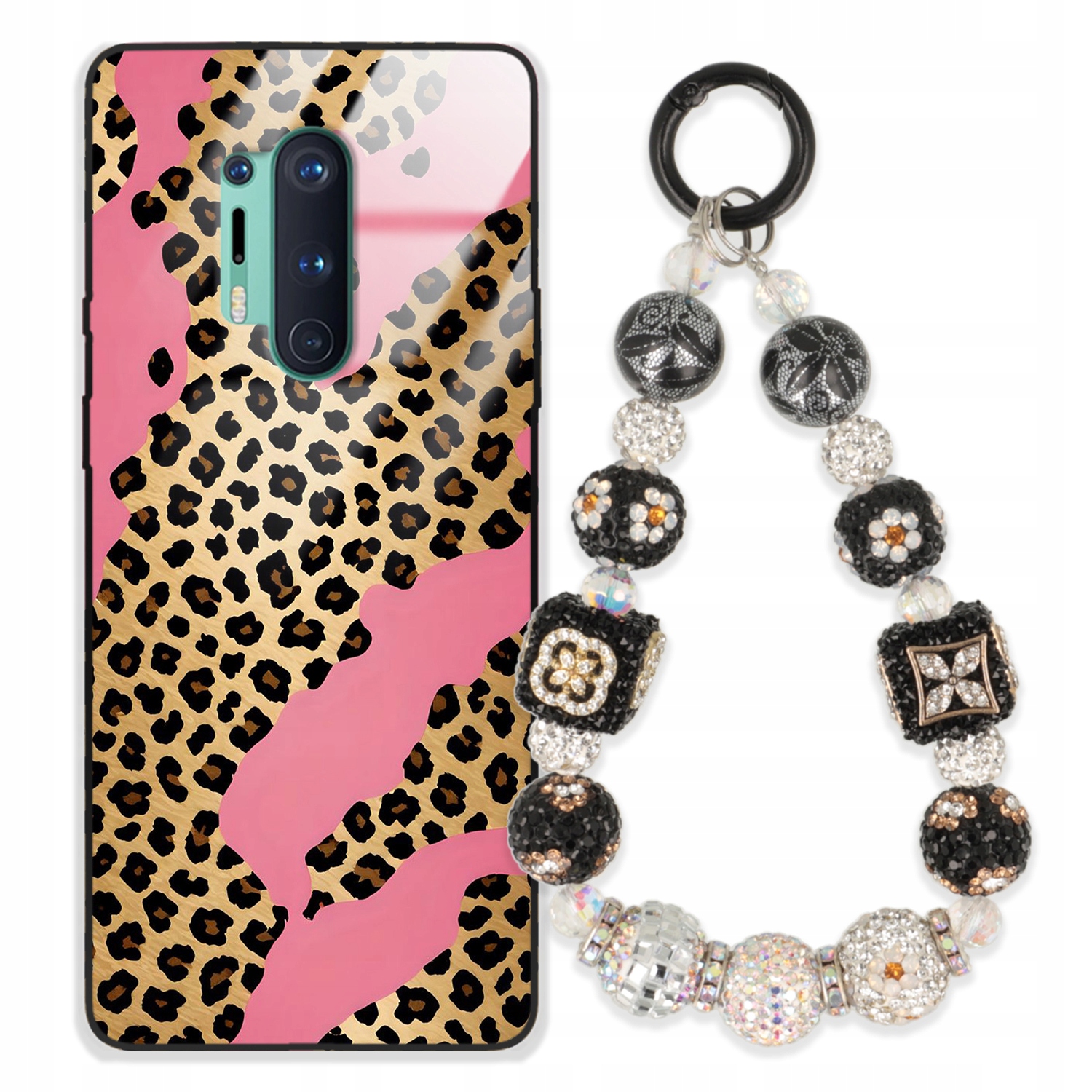 Puzdro Pre Oneplus 8 Pro Glass Kľúčenka Elegantné Prémiové Vzory Puzdra