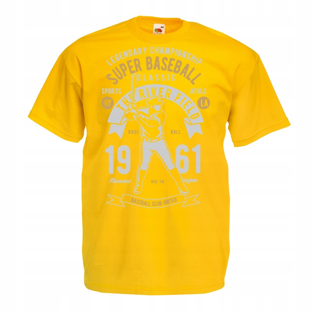 

Koszulka baseball kij baseballowy XXL żółta