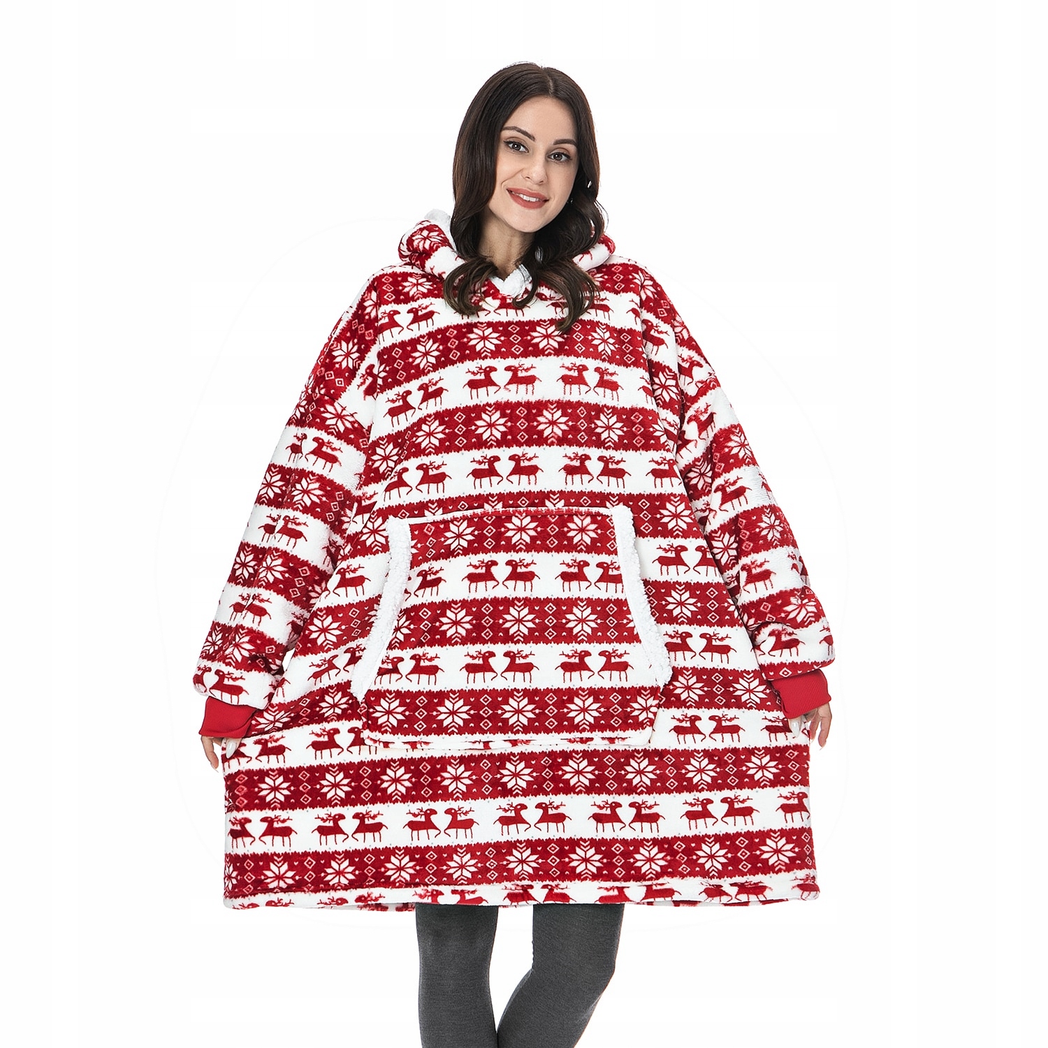 

Wielka Puchata Bluza Kaptur Zimowa Oversize Koc