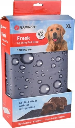 Levně Flamingo Chladící podložka šedá vzor kapky XL 100x60cm