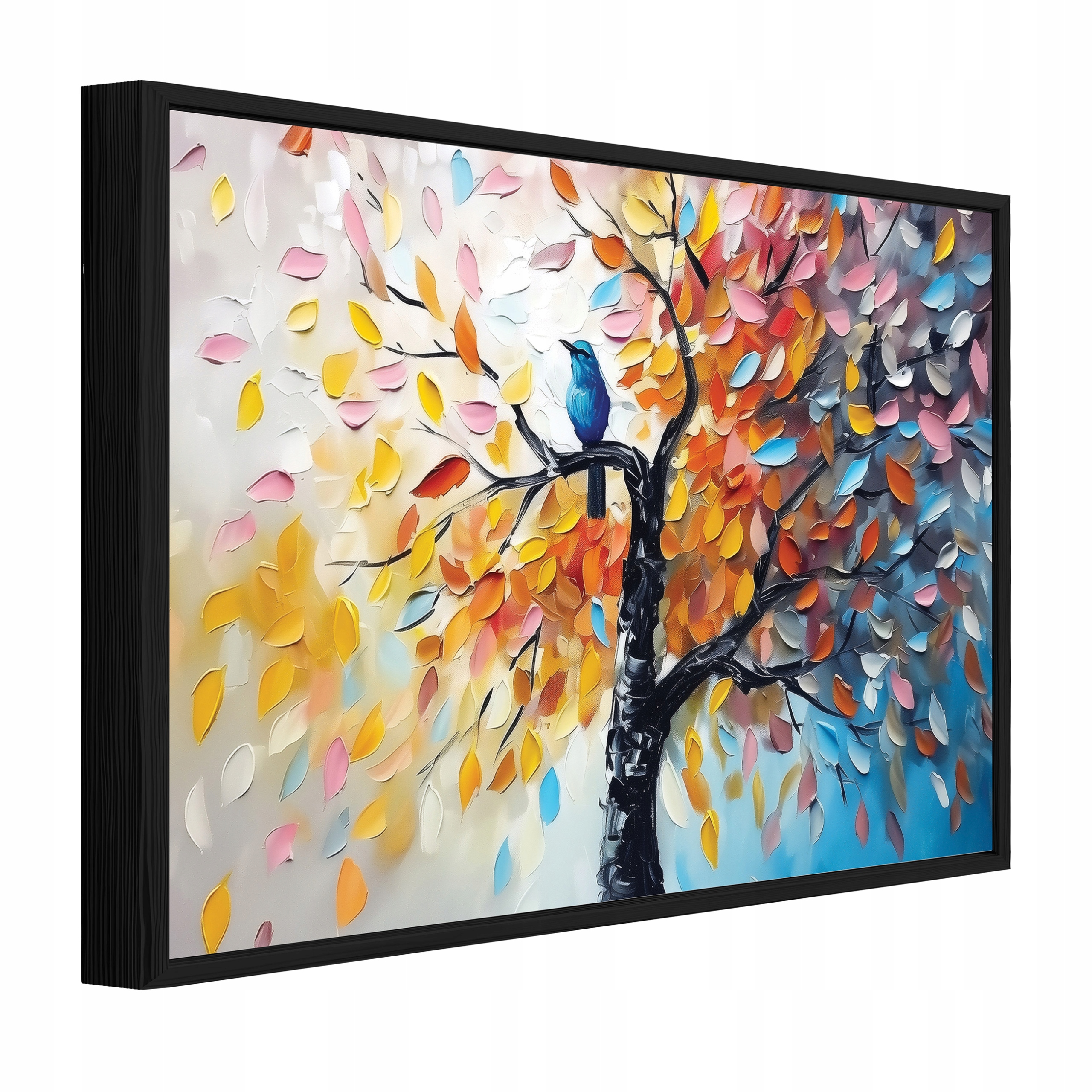 Obraz V Černém Rámu Na Plátně Dřevo Abstrakce Obývací Pokoj Ložnice 90x60